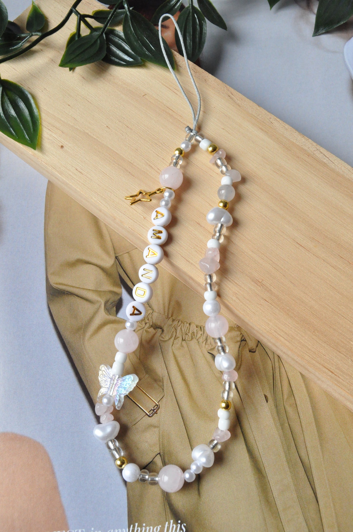 Rose Quartz Dainty Phone Charm