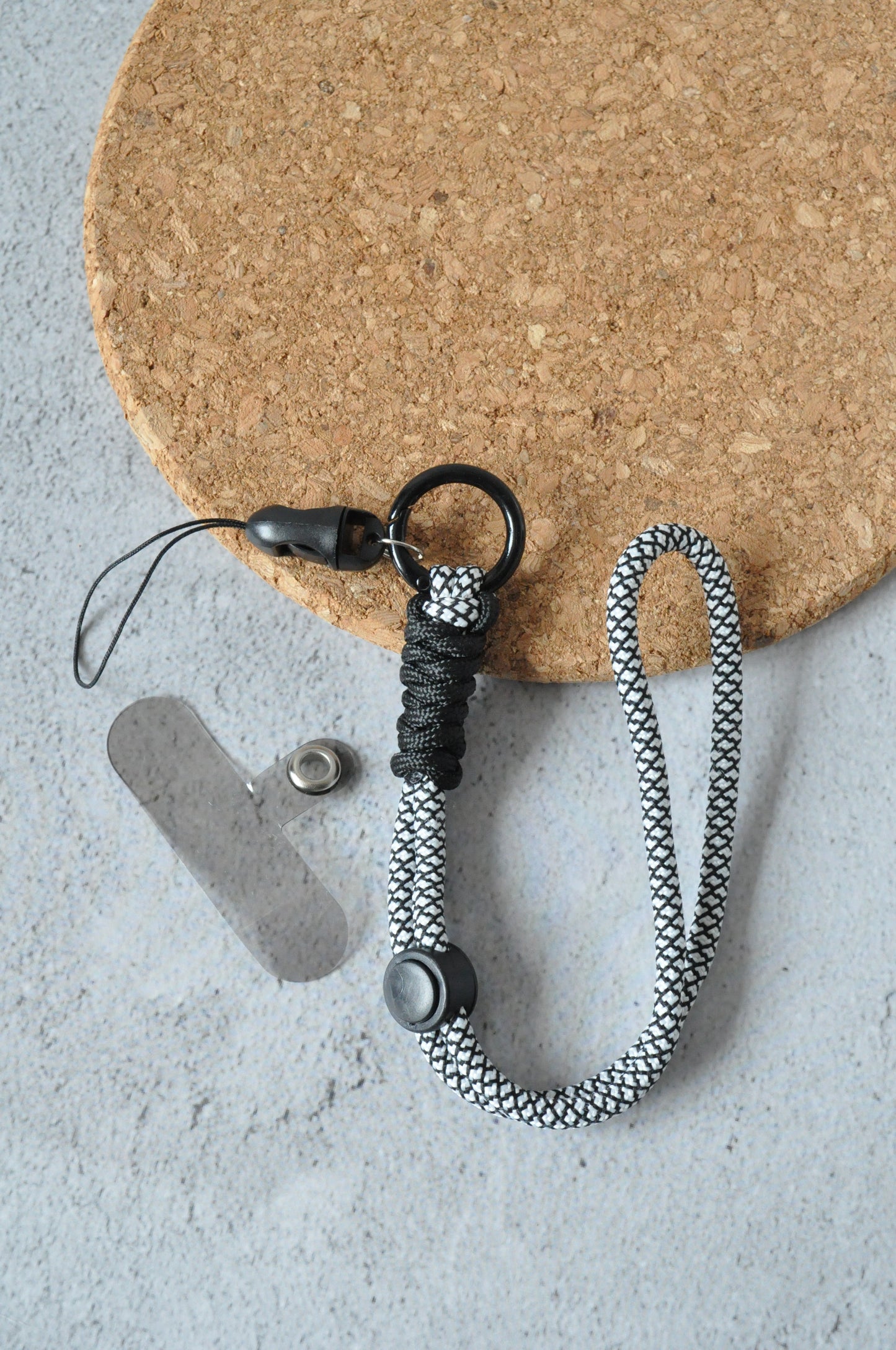 Black & White Adjustable Phone Strap