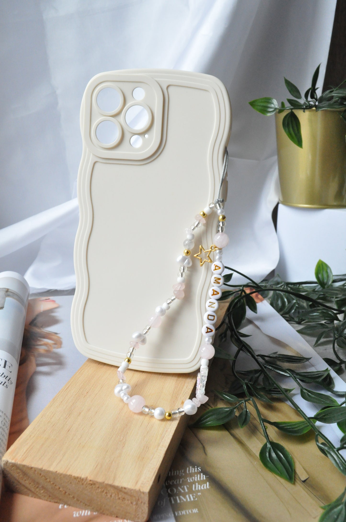 Rose Quartz Dainty Phone Charm