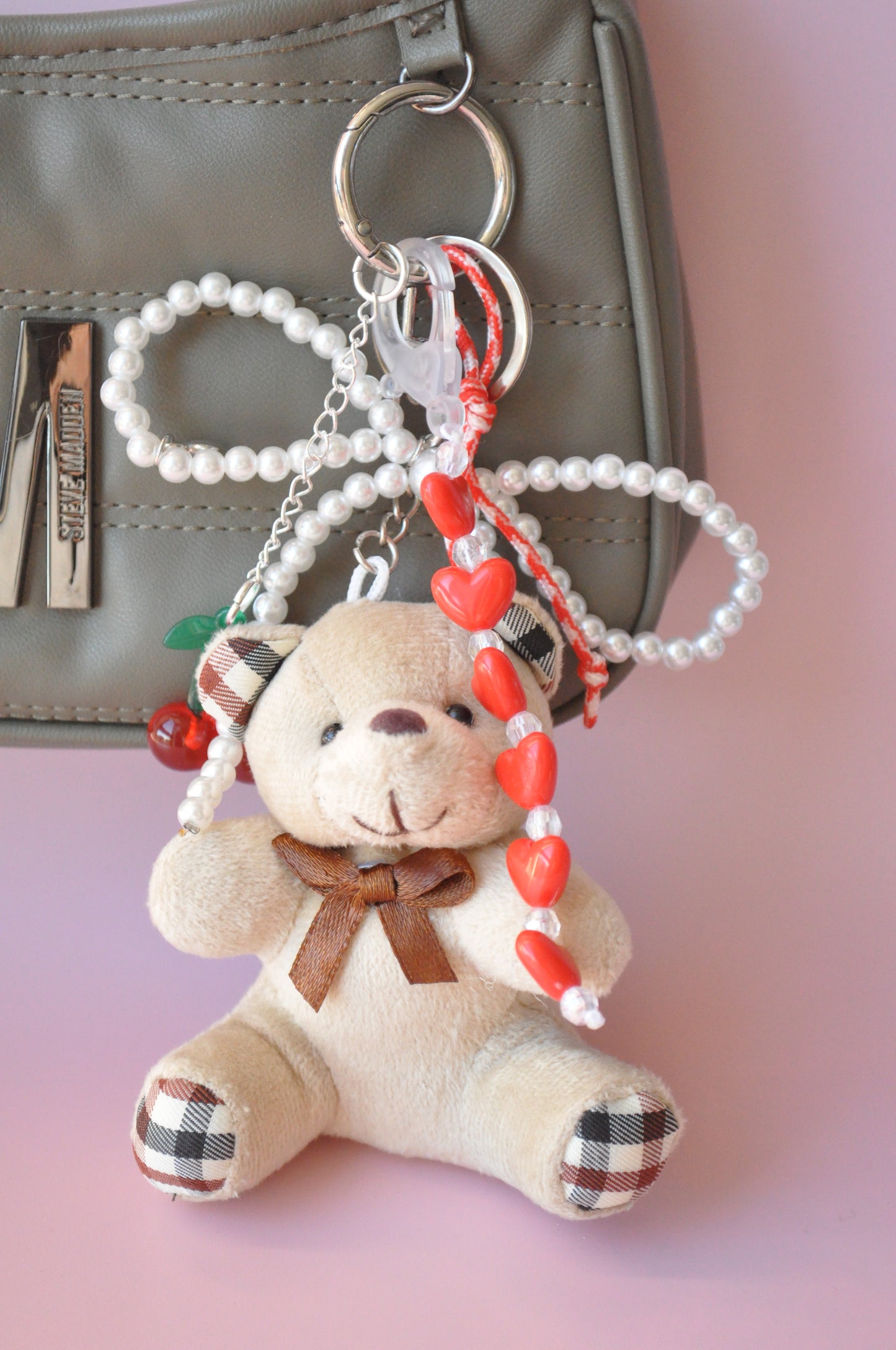 Fluffy Teddy Bear Bag Charm