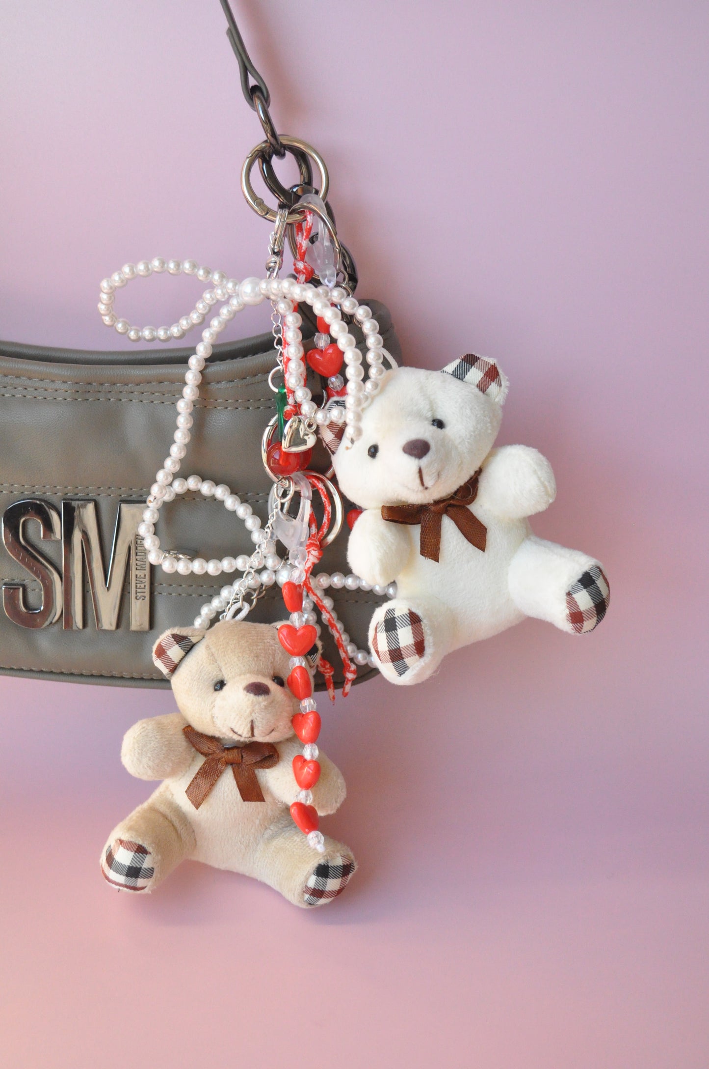 Fluffy Teddy Bear Bag Charm