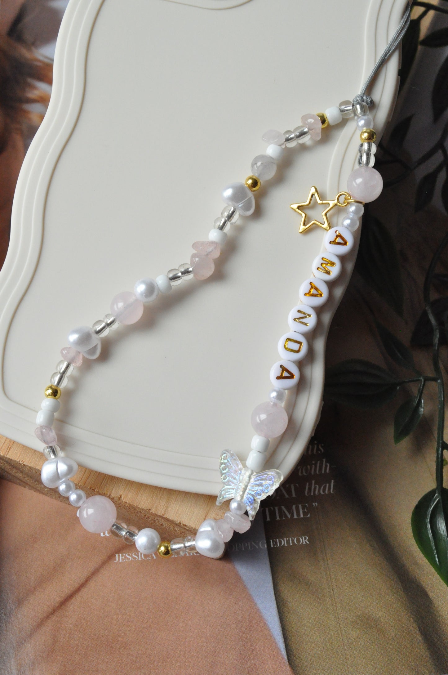 Rose Quartz Dainty Phone Charm