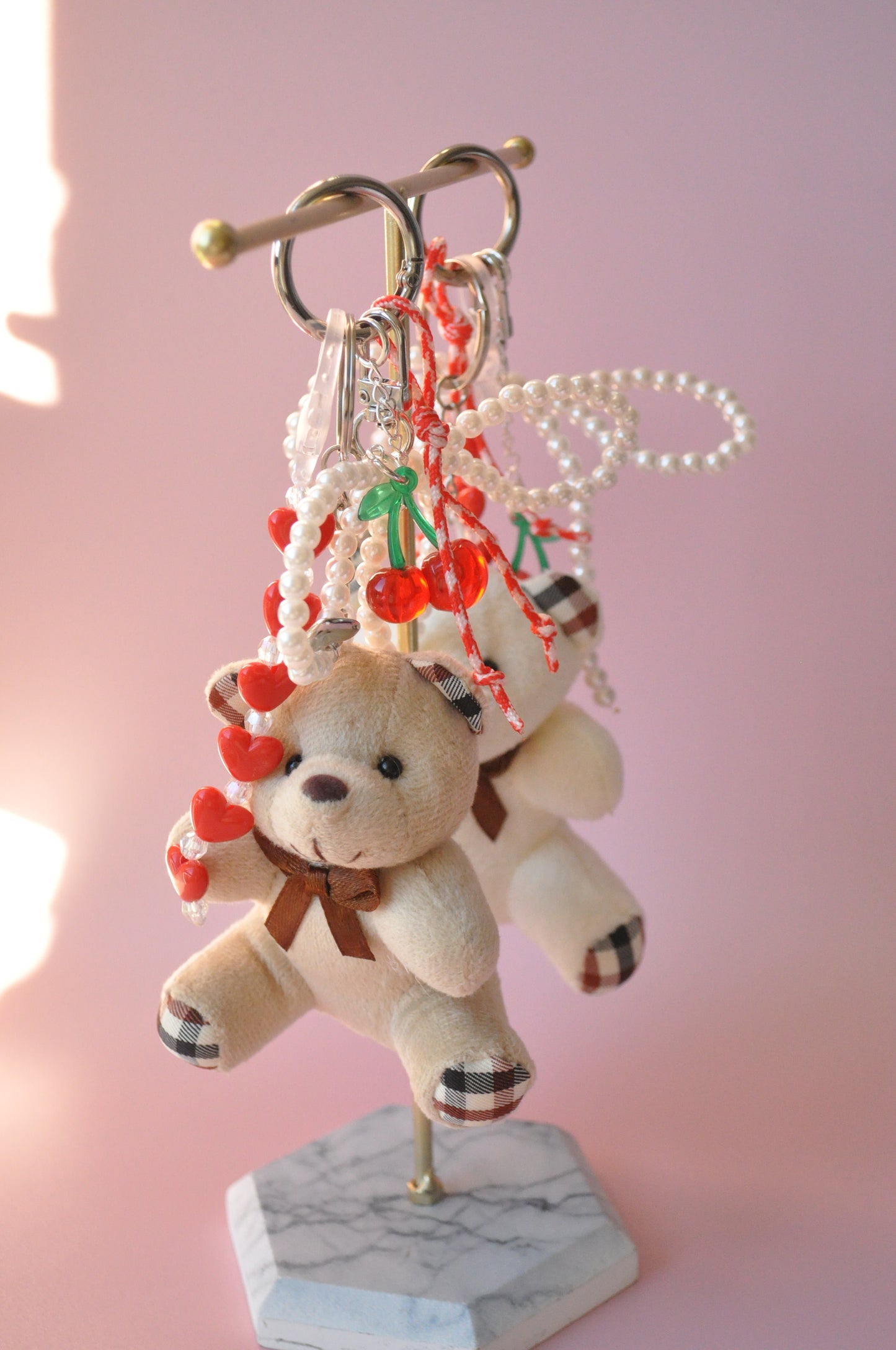 Fluffy Teddy Bear Bag Charm