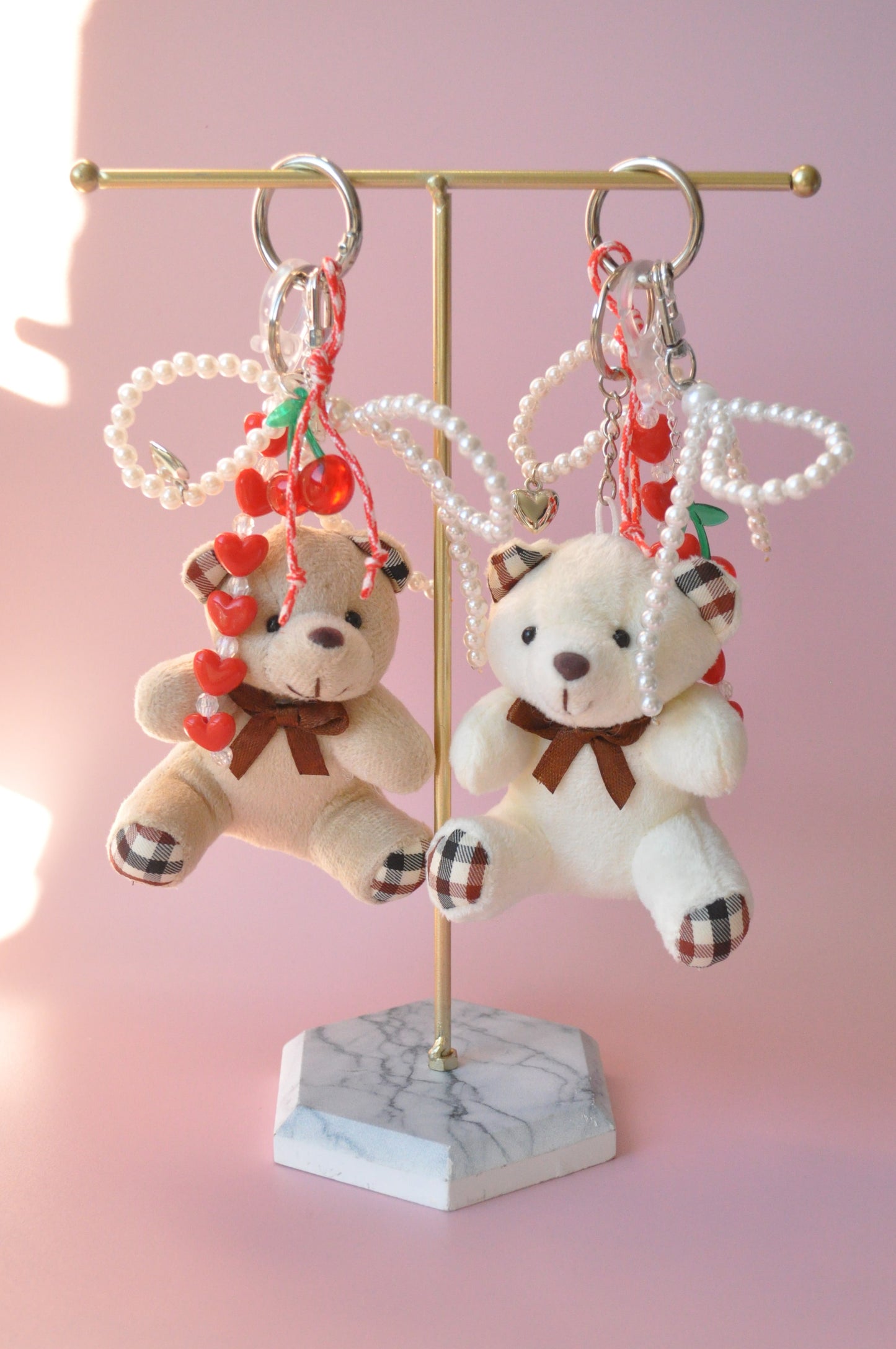 Fluffy Teddy Bear Bag Charm