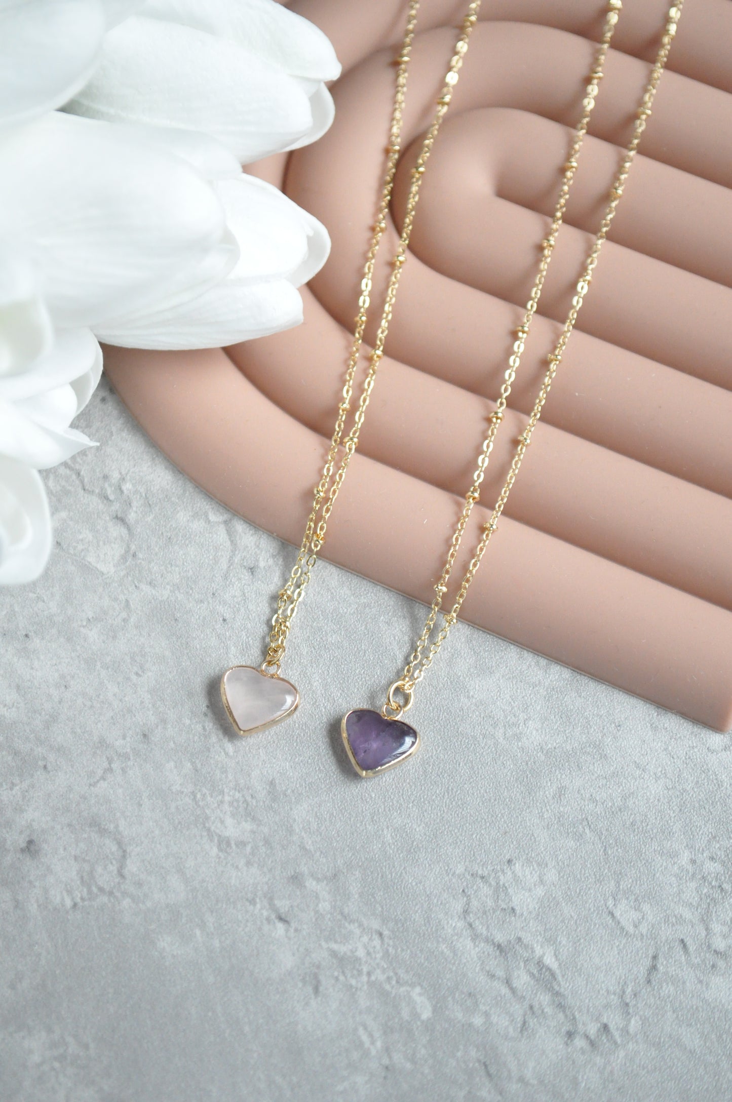 Heart-Shaped Natural Stone Necklace