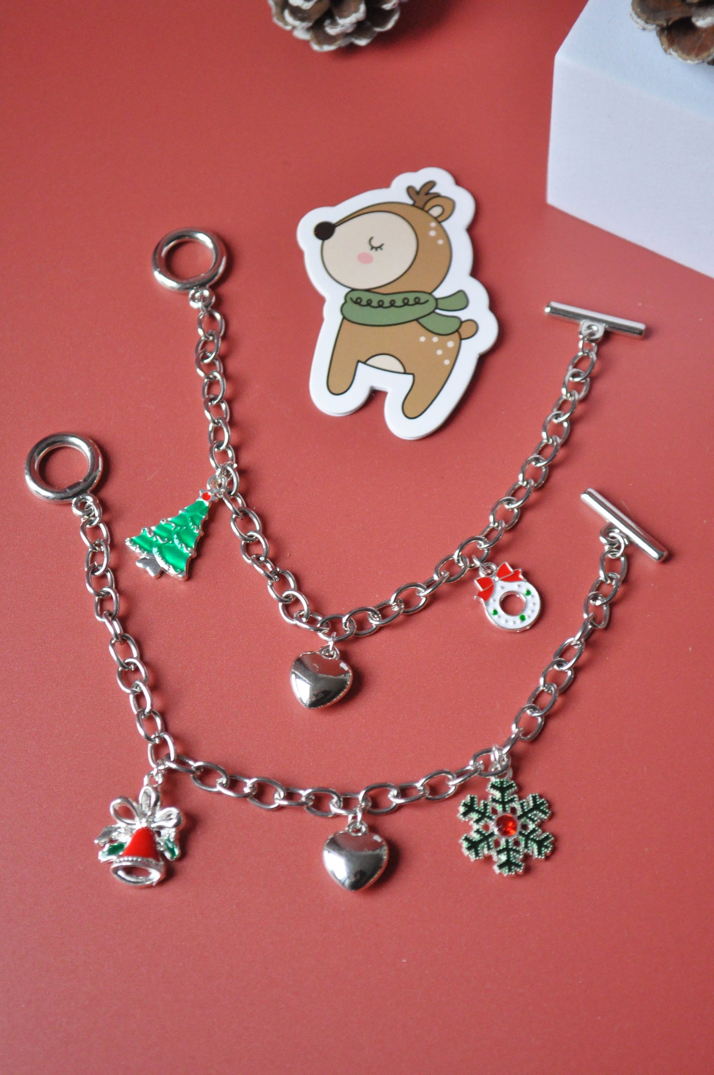 Holiday Silver Charm Bracelet