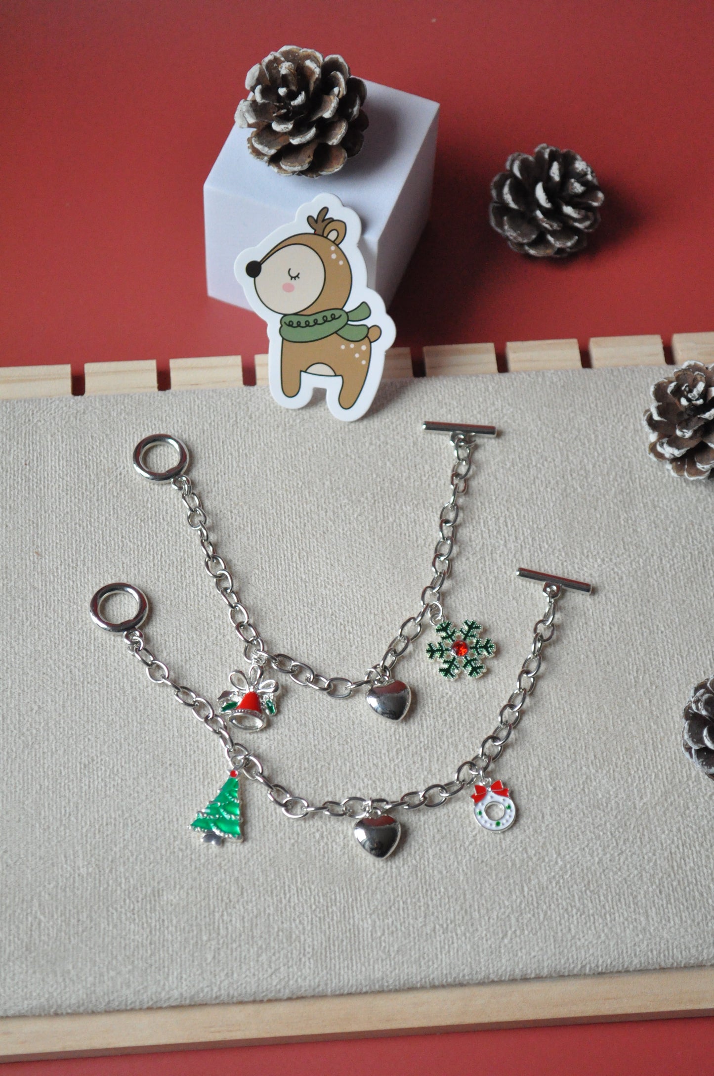 Holiday Silver Charm Bracelet