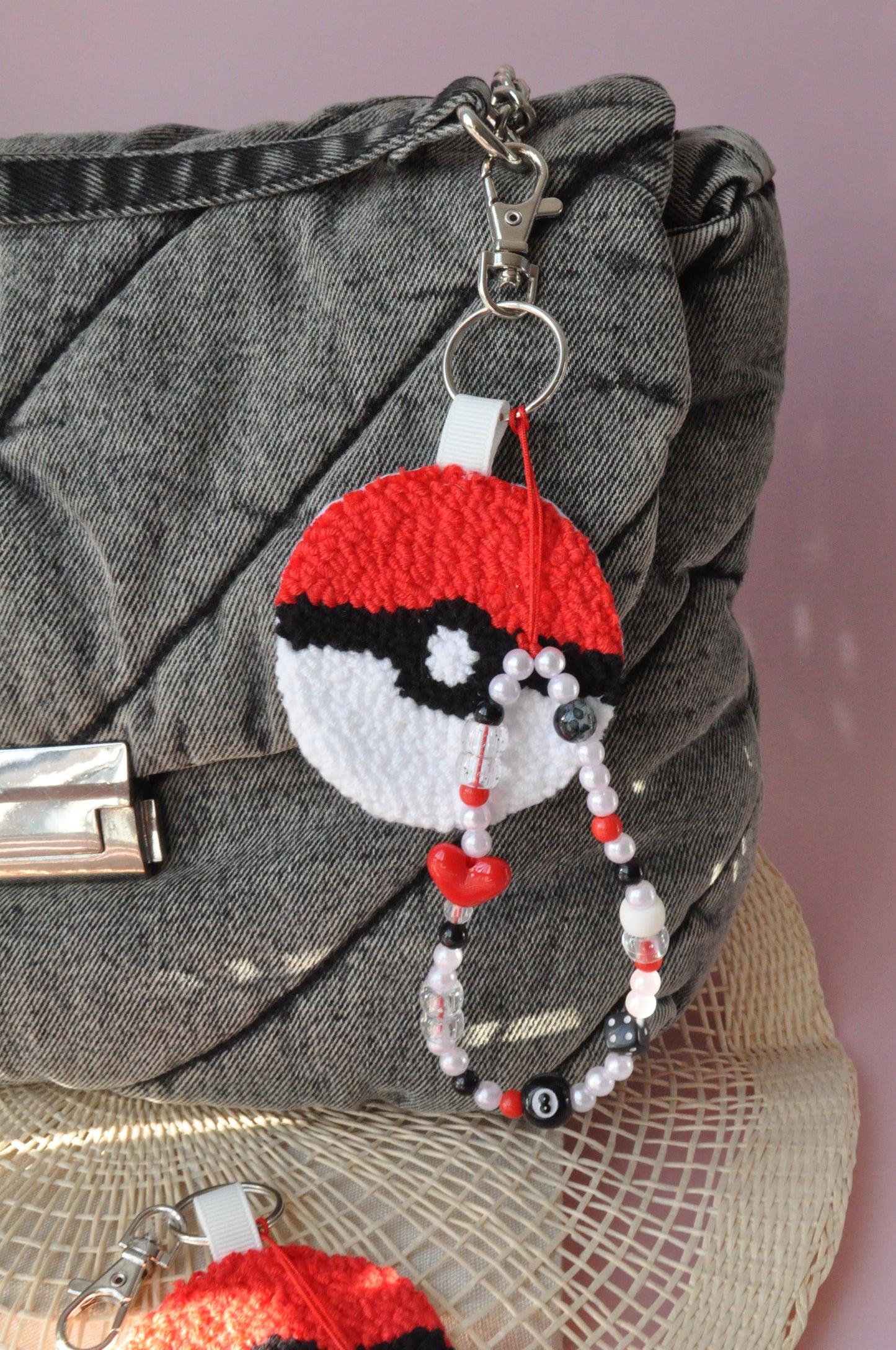 Tufted Pokeball Bag Charm