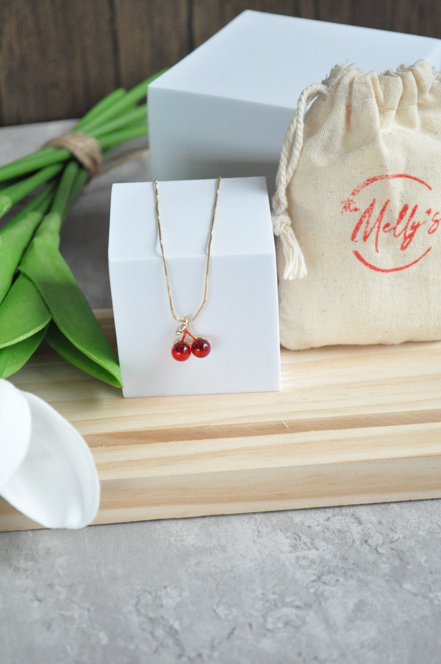Golden Cherry Necklace