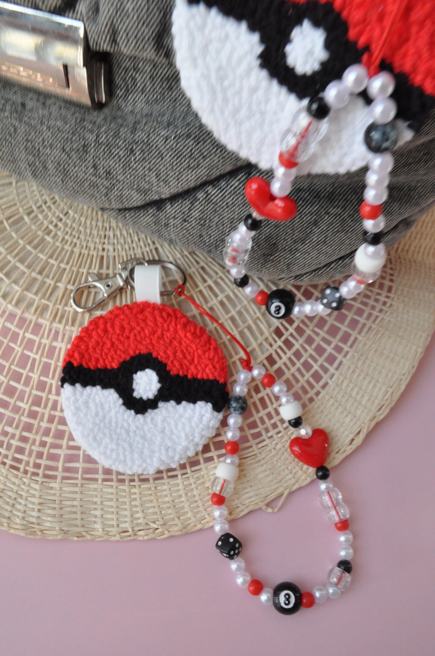 Tufted Pokeball Bag Charm