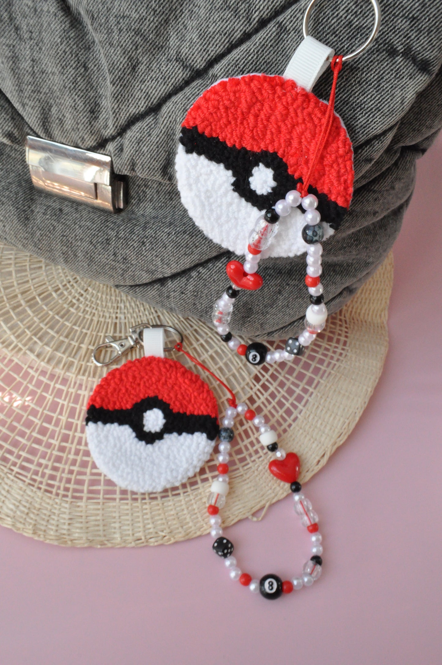 Tufted Pokeball Bag Charm