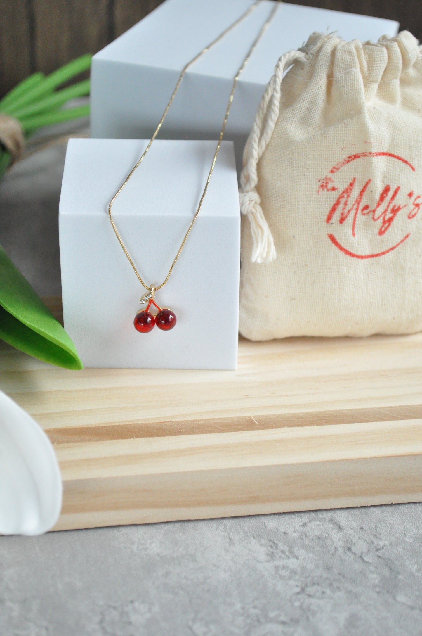Golden Cherry Necklace
