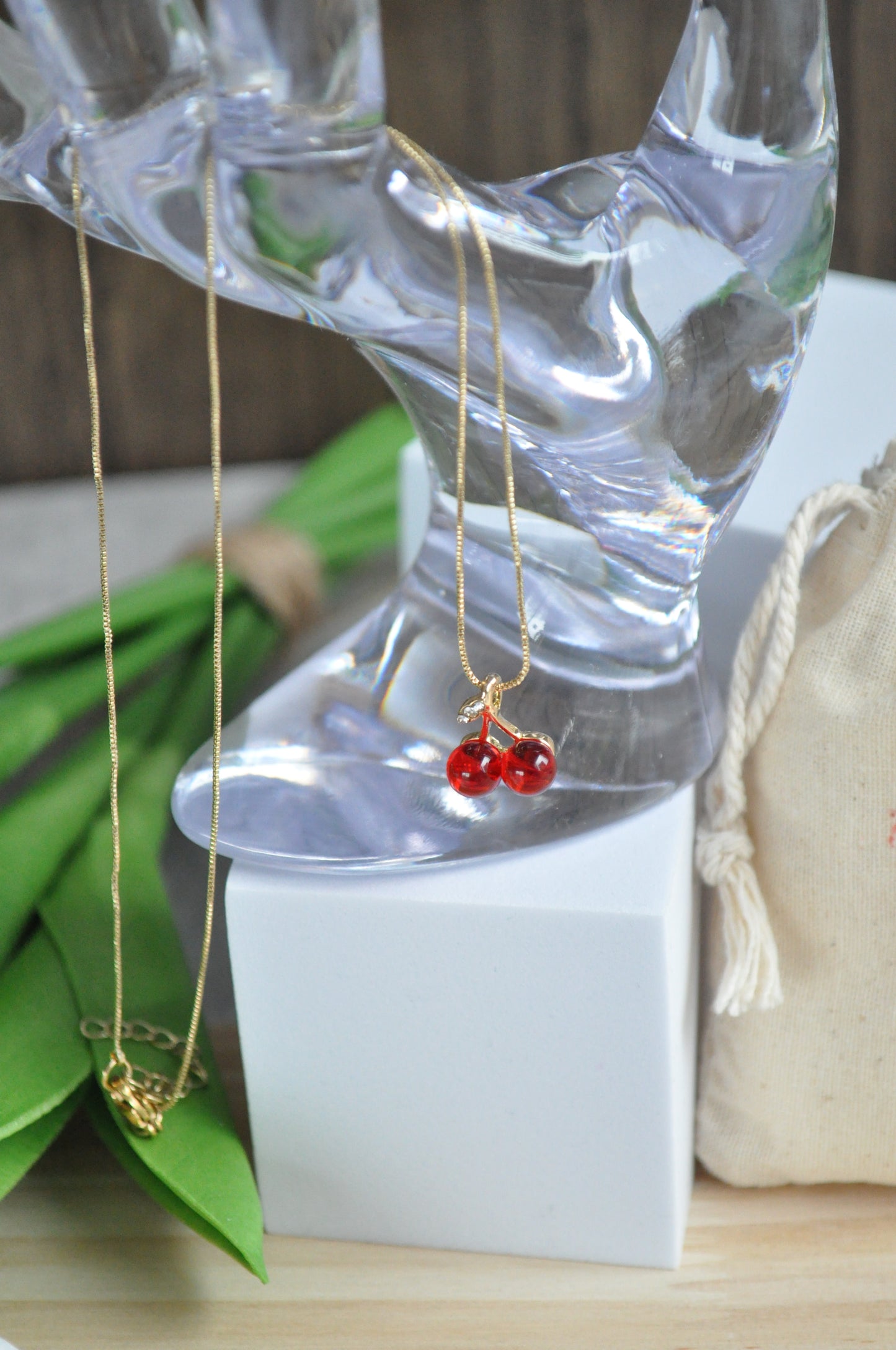 Golden Cherry Necklace