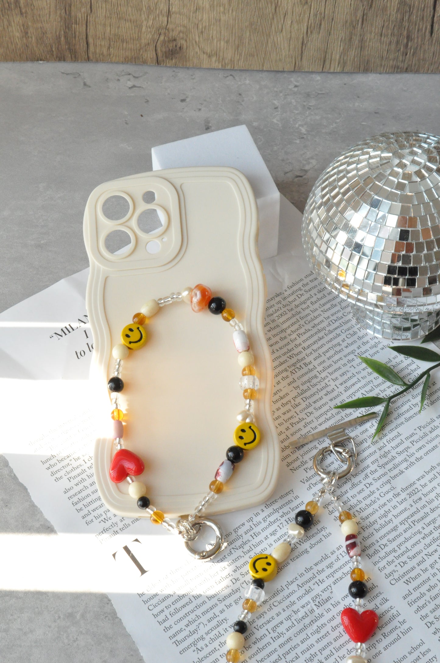 Smiley Heart Phone Charm