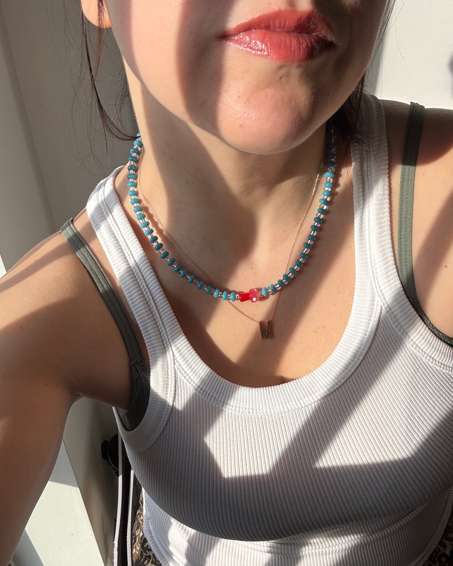 Glass Bead Mushroom Necklace