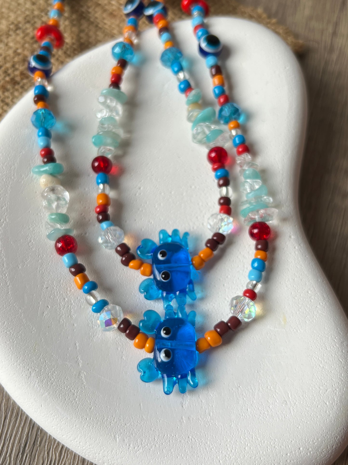 Gemstone Elegance - Crab Necklace