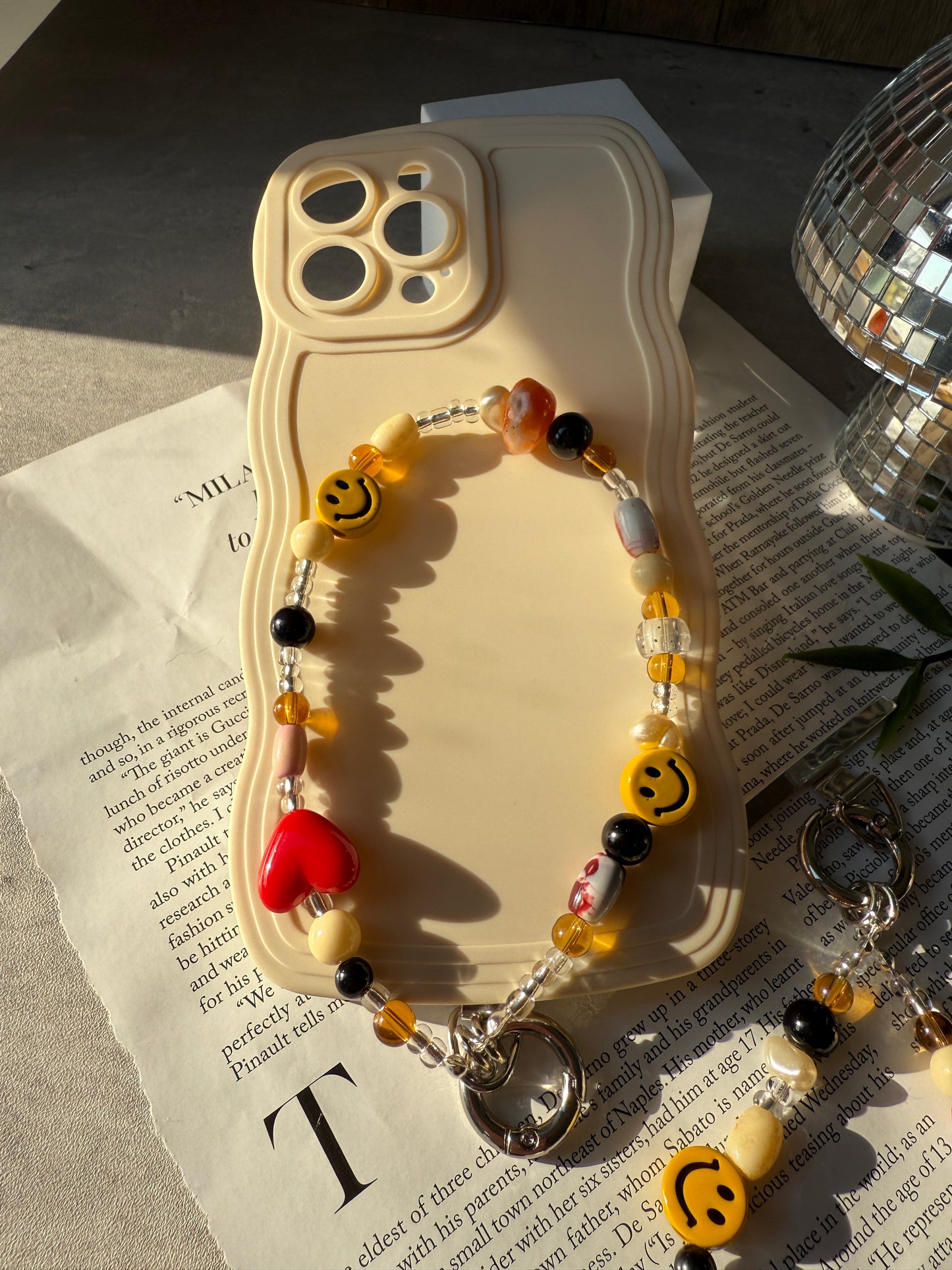 Smiley Heart Phone Charm