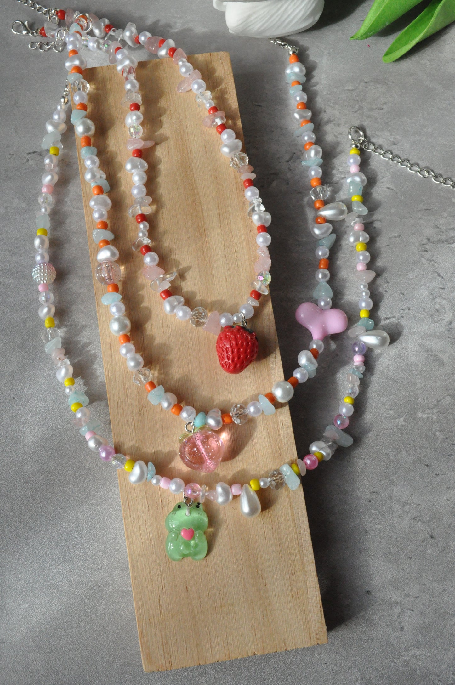 Fruit Pendant Gemstone Necklace