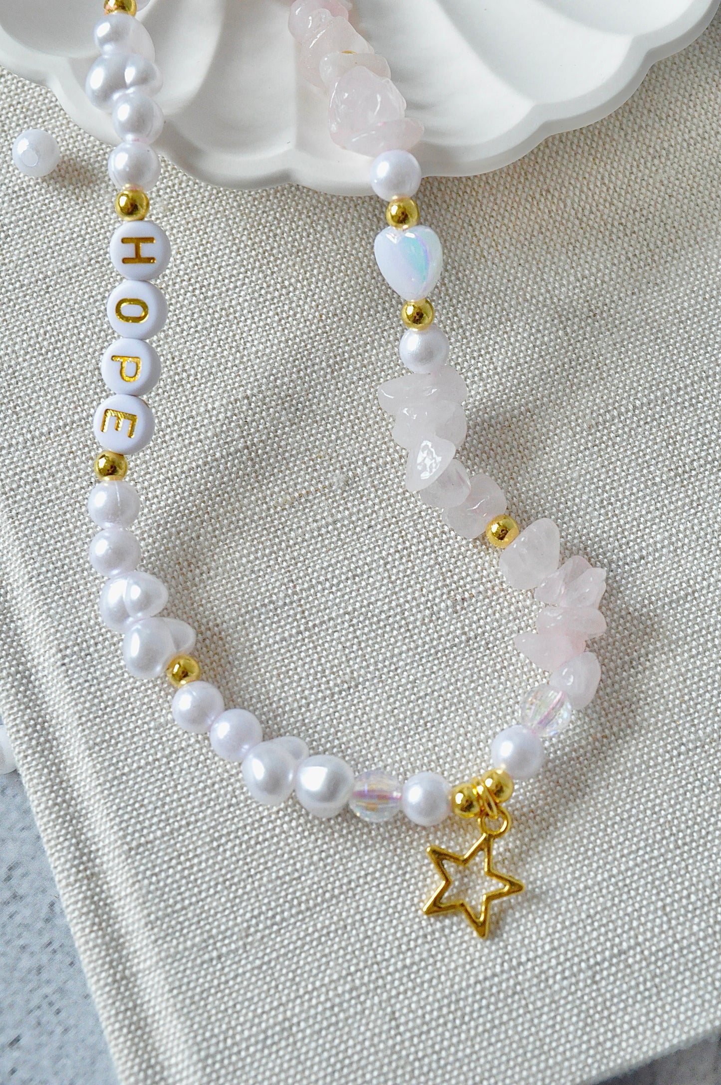 Rose Quartz Gemstone Phone Charm