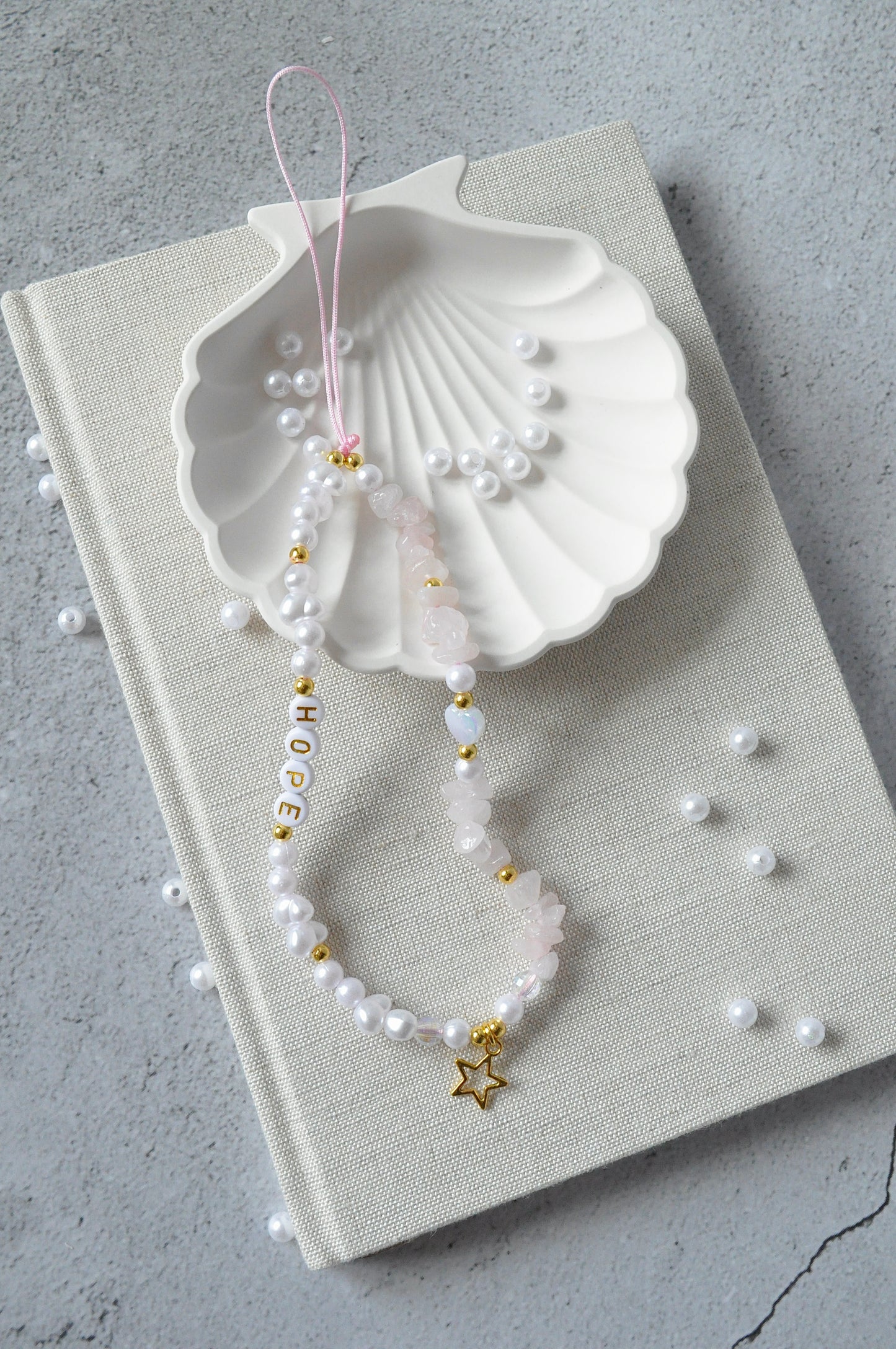 Rose Quartz Gemstone Phone Charm