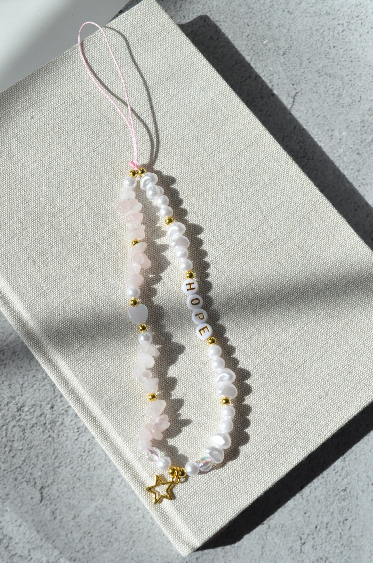 Rose Quartz Gemstone Phone Charm