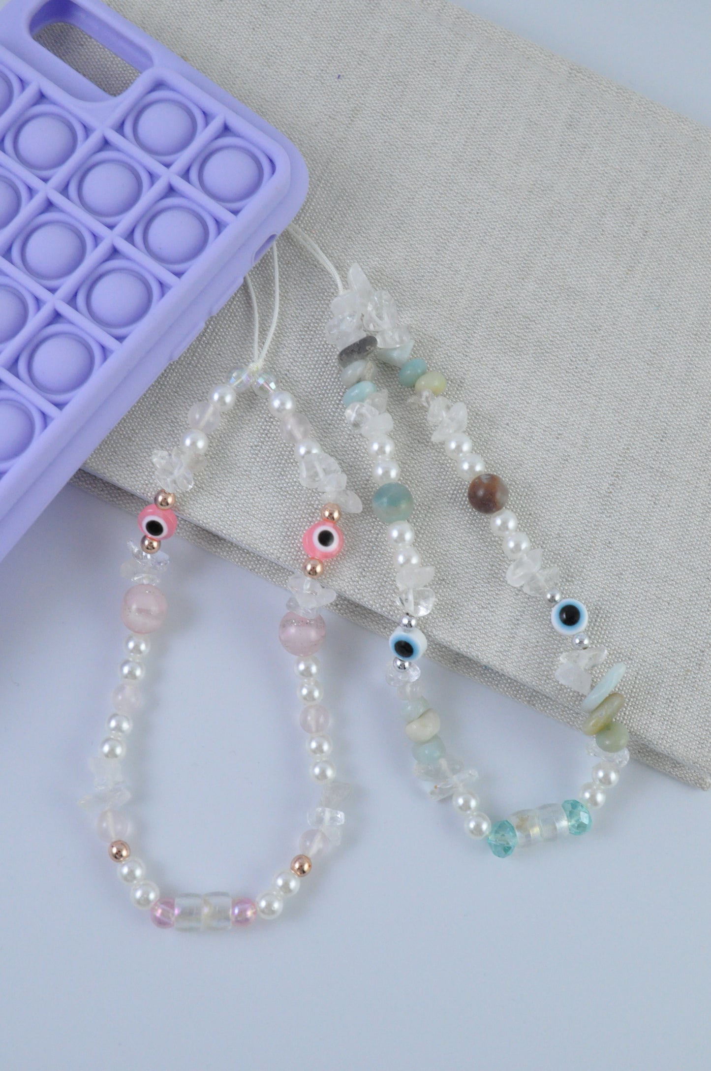Rose Quartz & Amazonite Phone Charm
