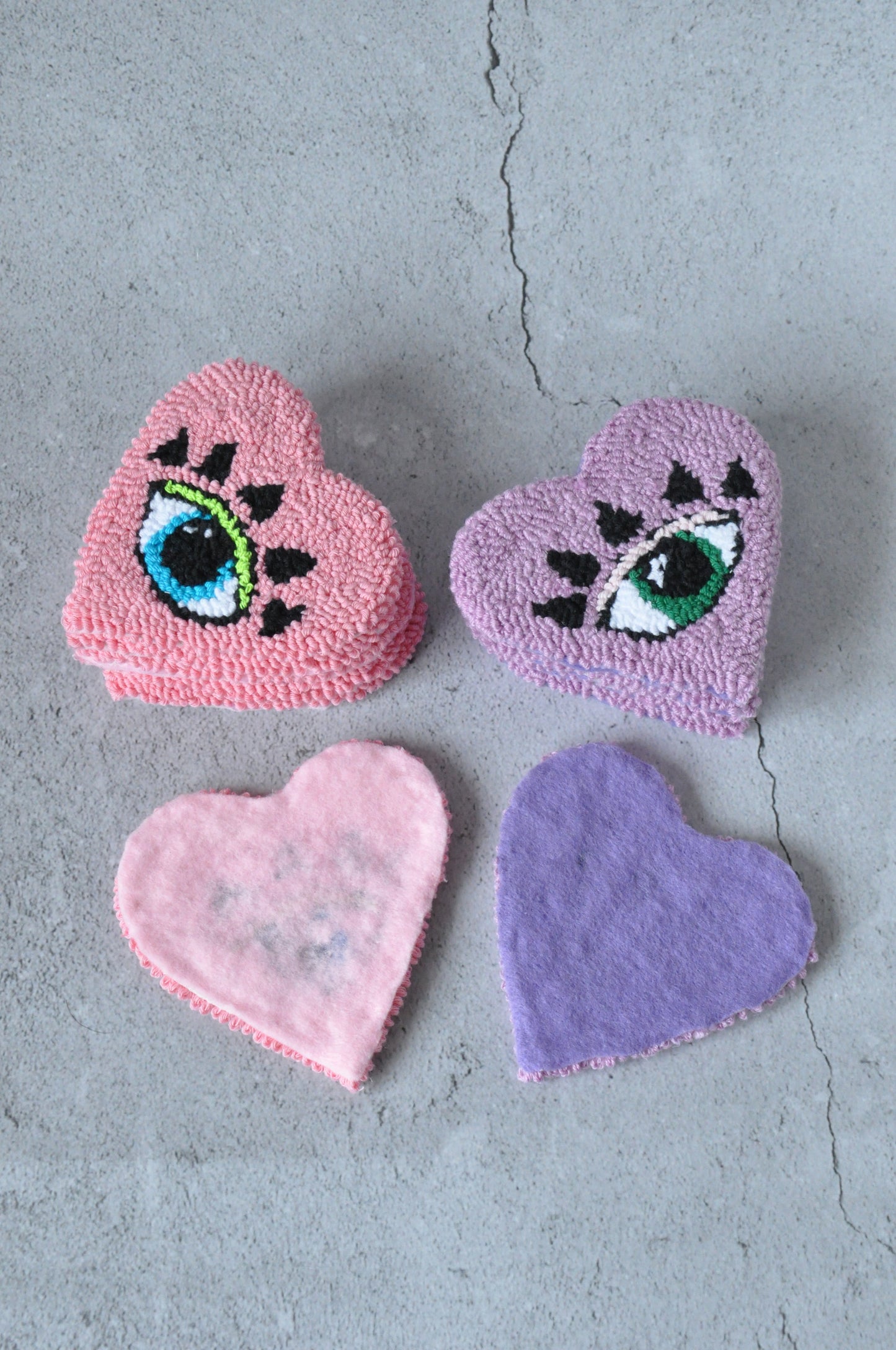 Evil Eye Heart Shaped Mug Rug