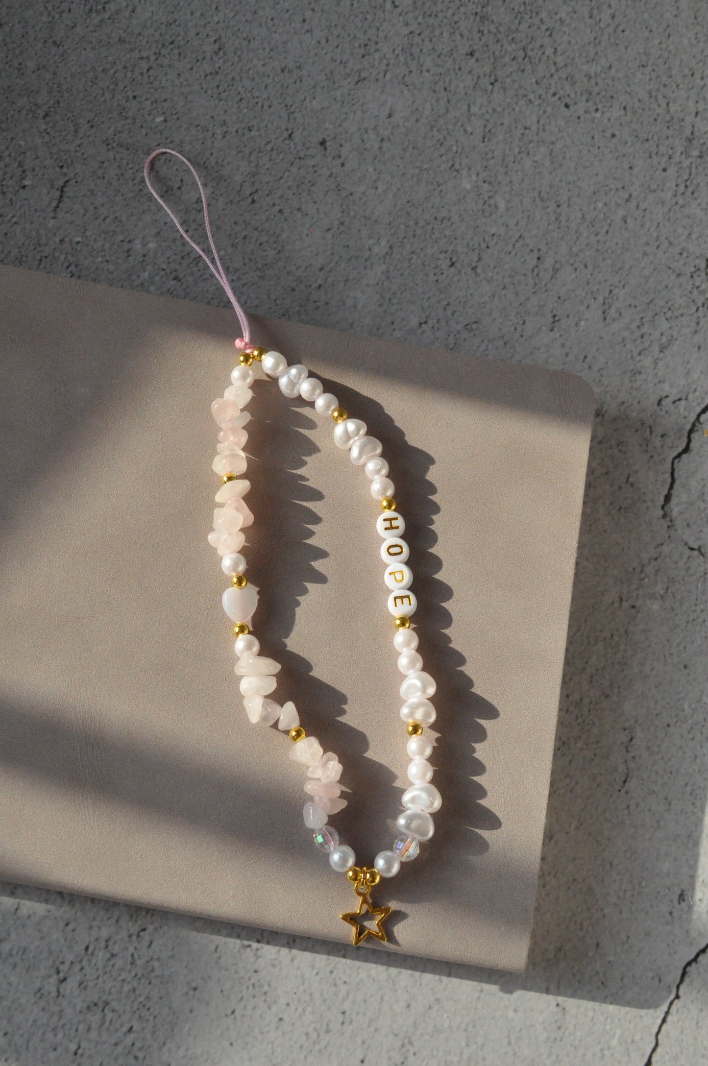 Rose Quartz Gemstone Phone Charm