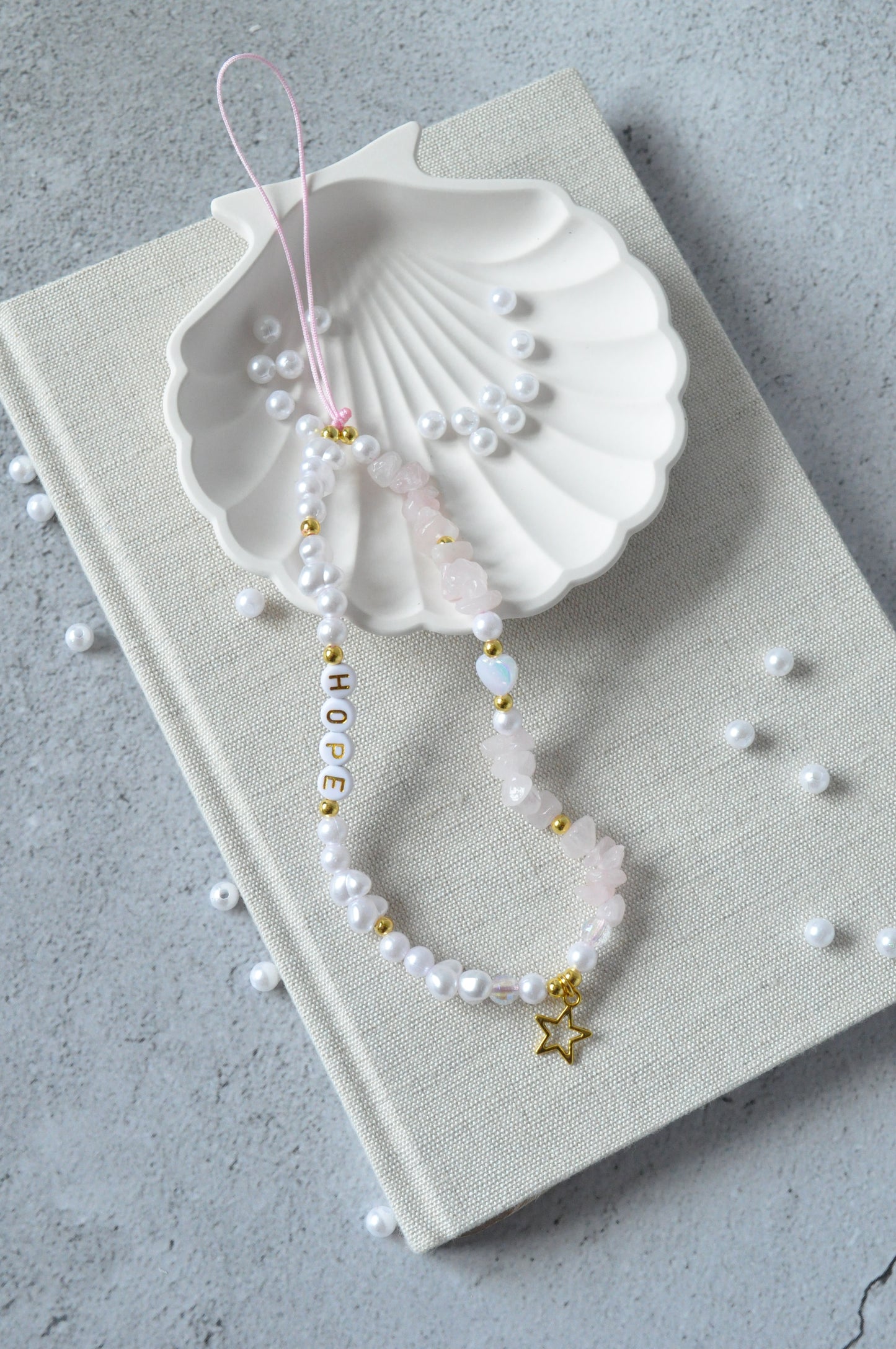 Rose Quartz Gemstone Phone Charm