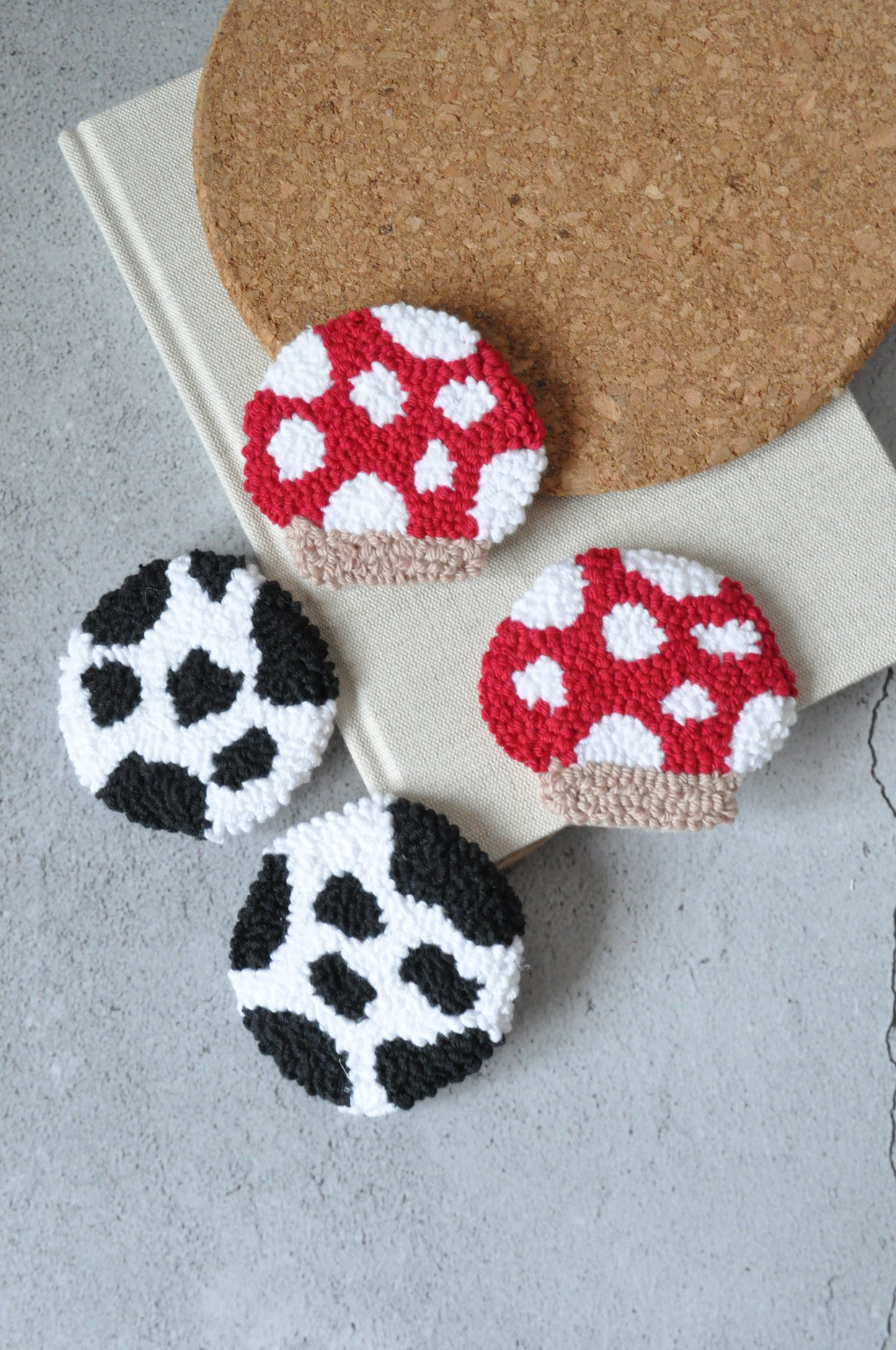 Cow Print & Mushroom Car Coaster