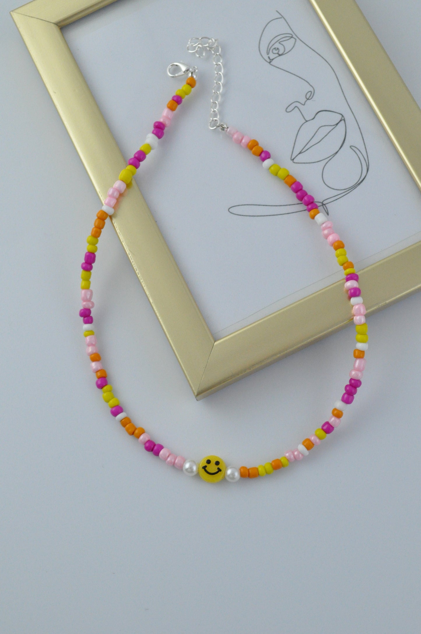 Colourful Smiley Bead Necklace