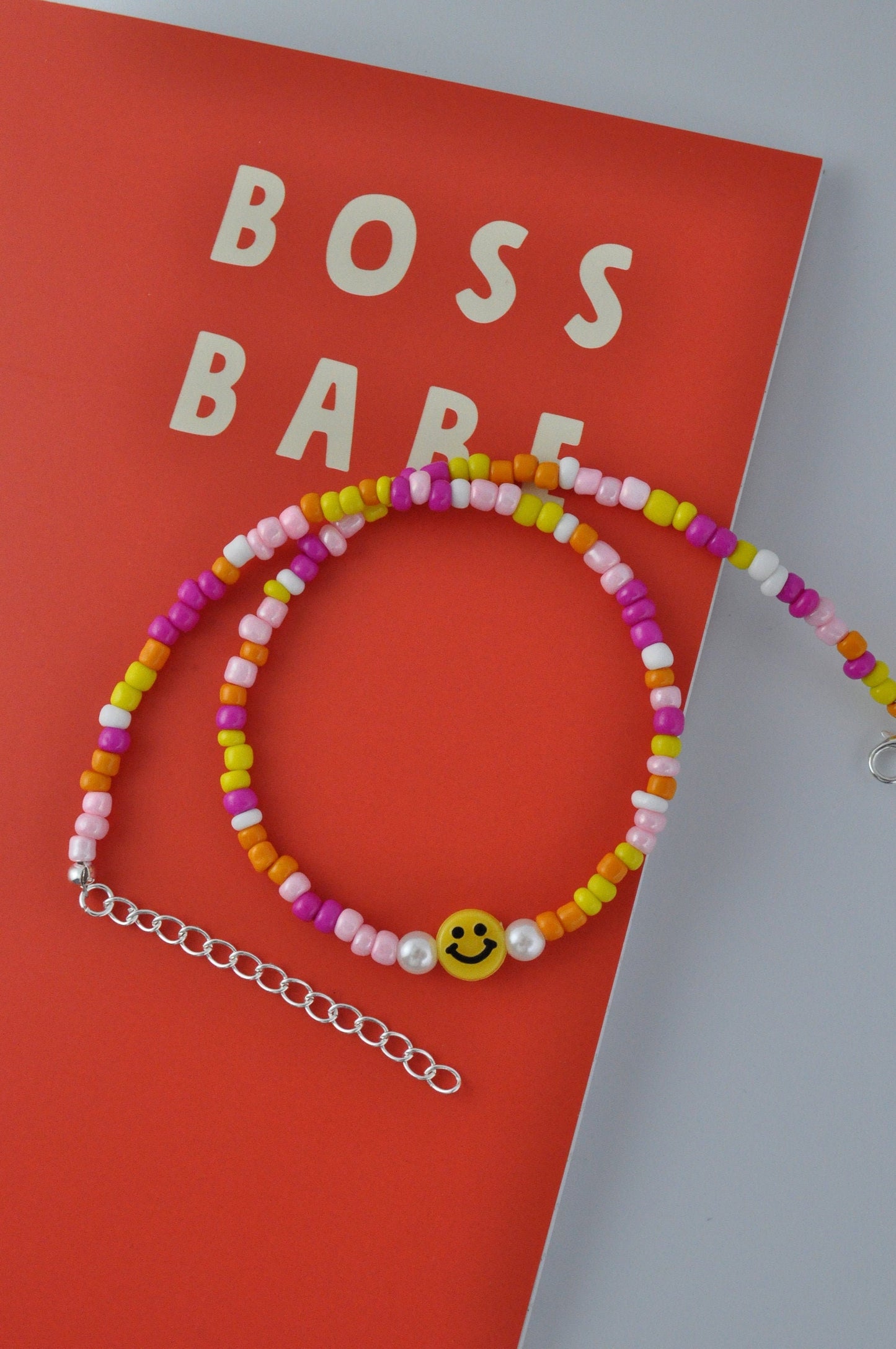Colourful Smiley Bead Necklace