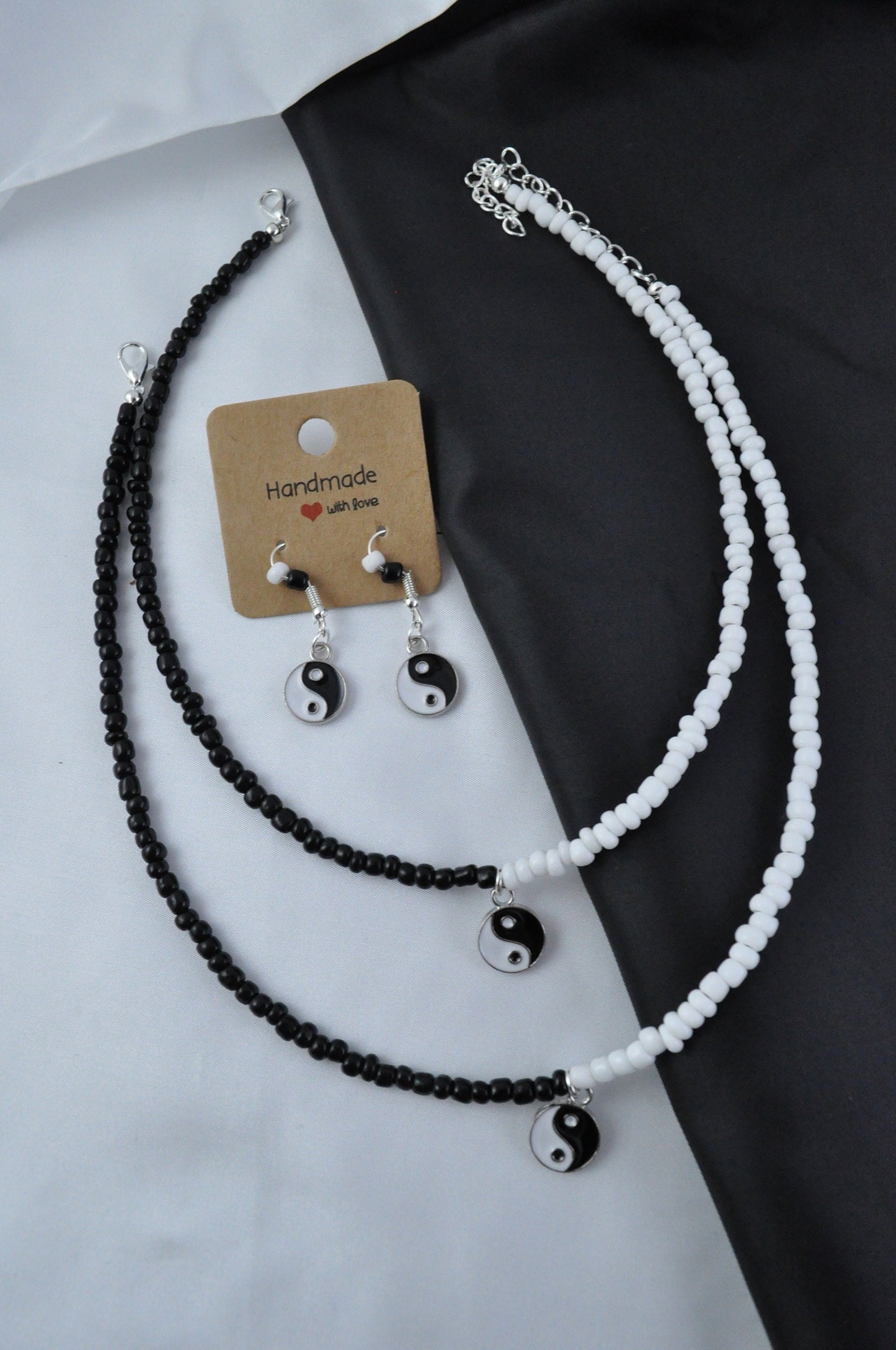 Yin Yang Glass Bead Necklace