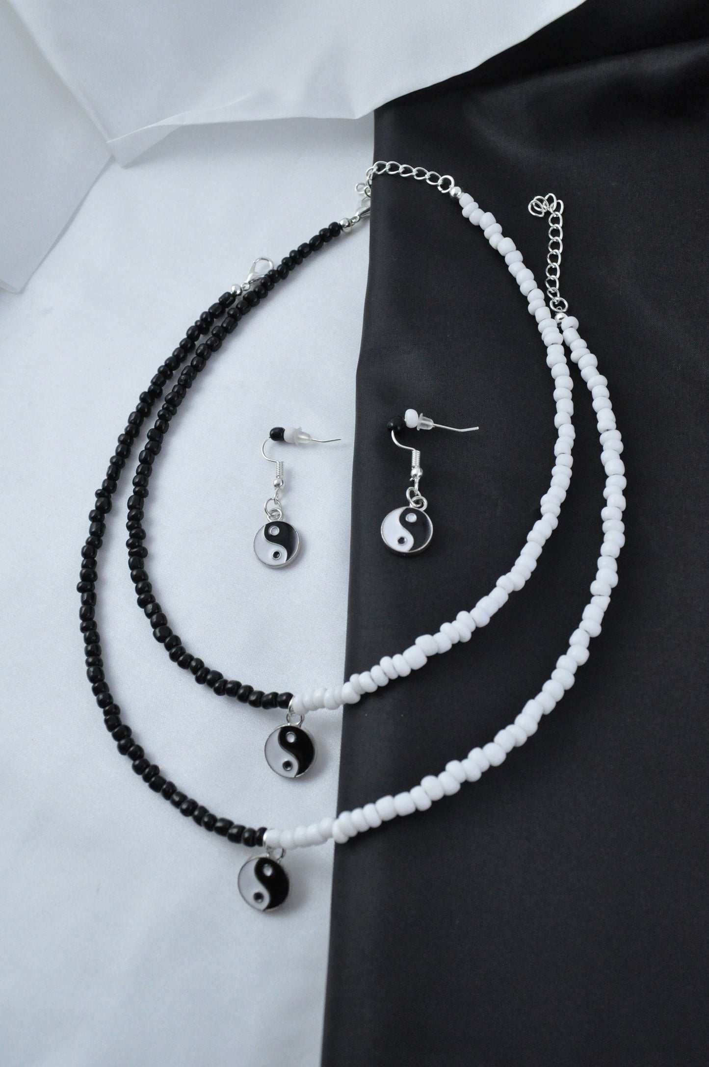 Yin Yang Glass Bead Necklace