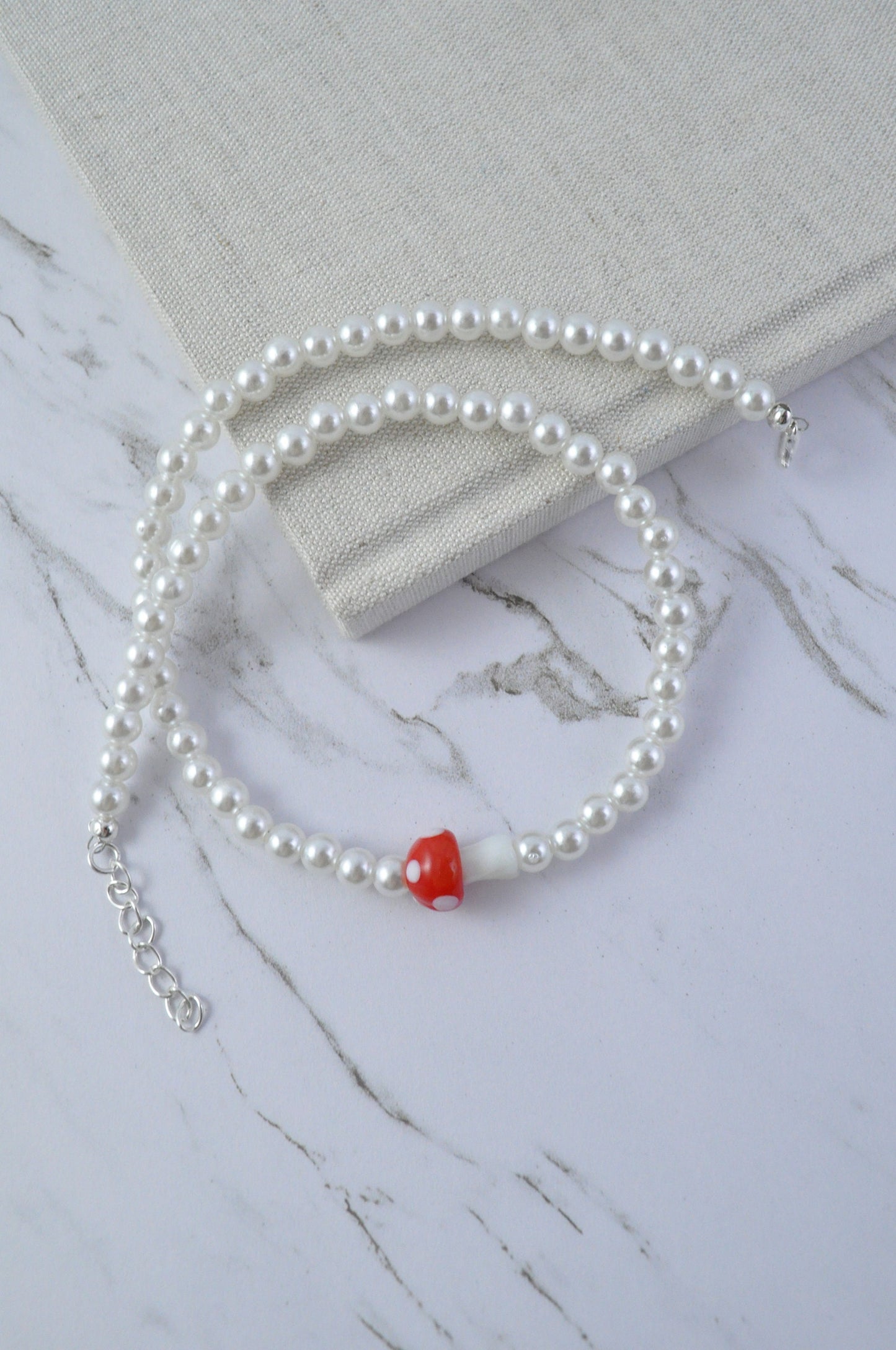 Lampwork Mushroom Necklace
