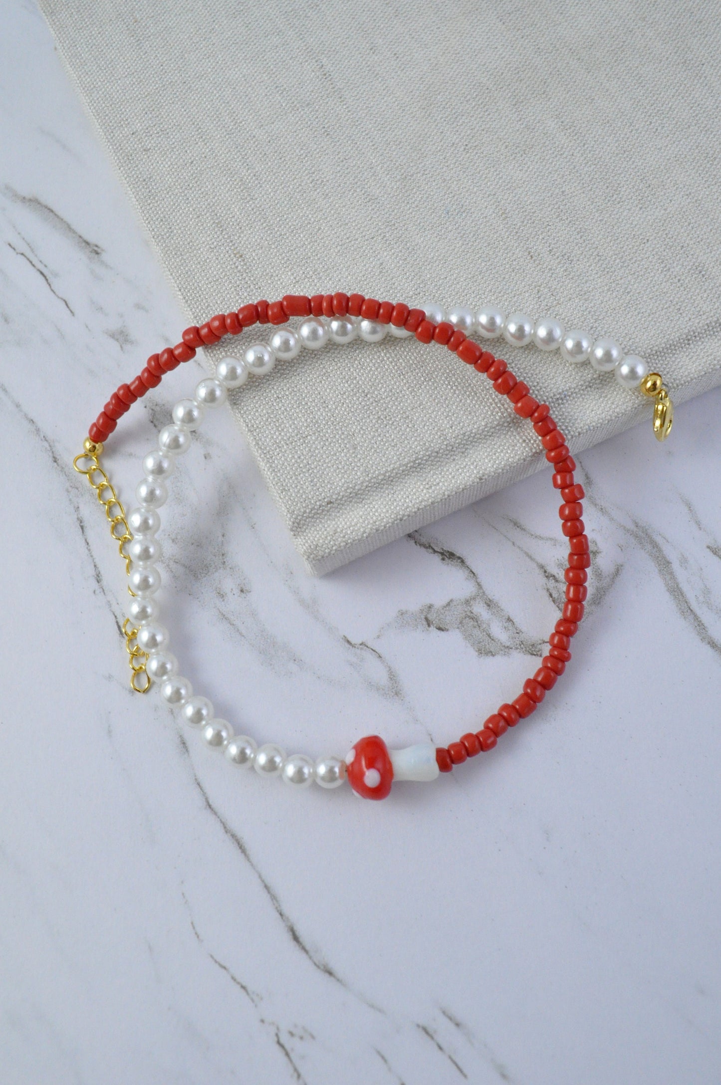 Lampwork Mushroom Necklace