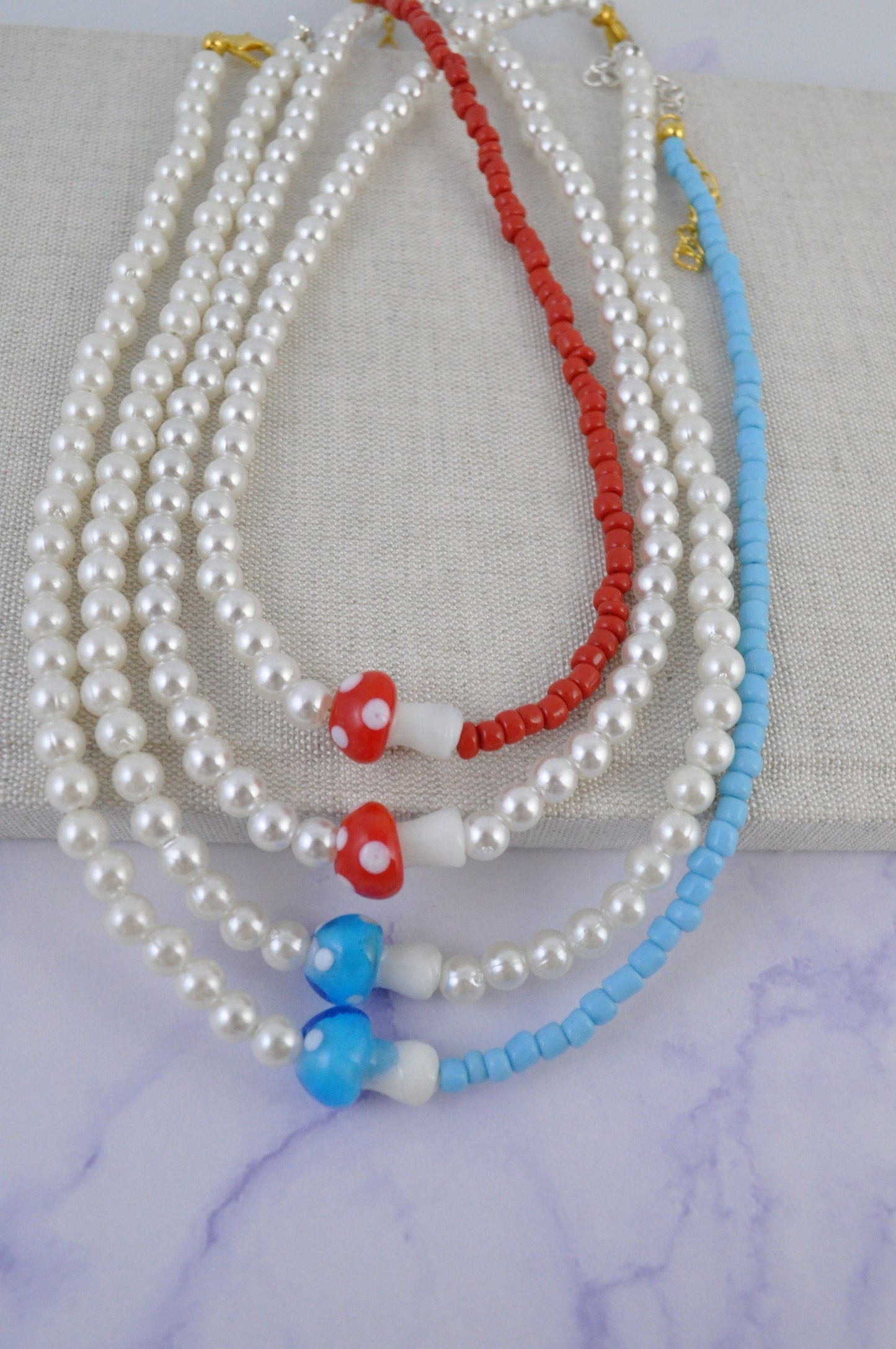 Lampwork Mushroom Necklace