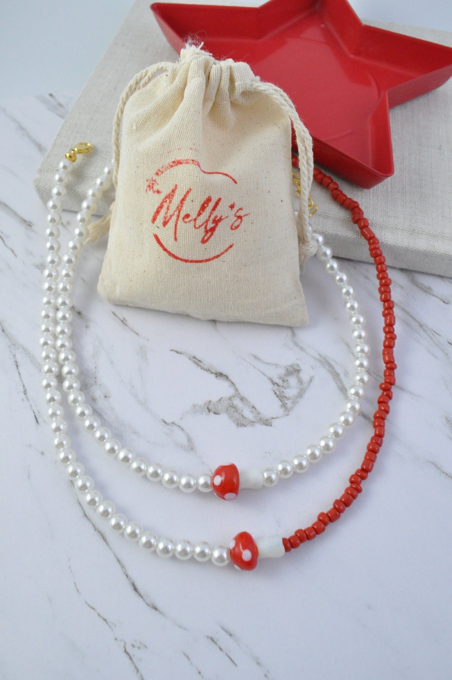 Lampwork Mushroom Necklace