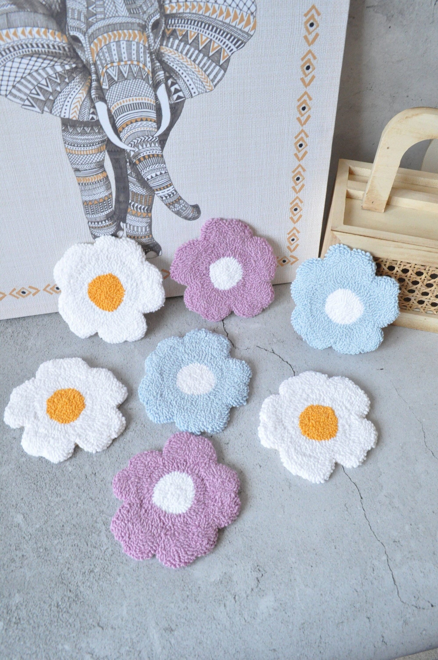 Daisy Punch Needle Coaster