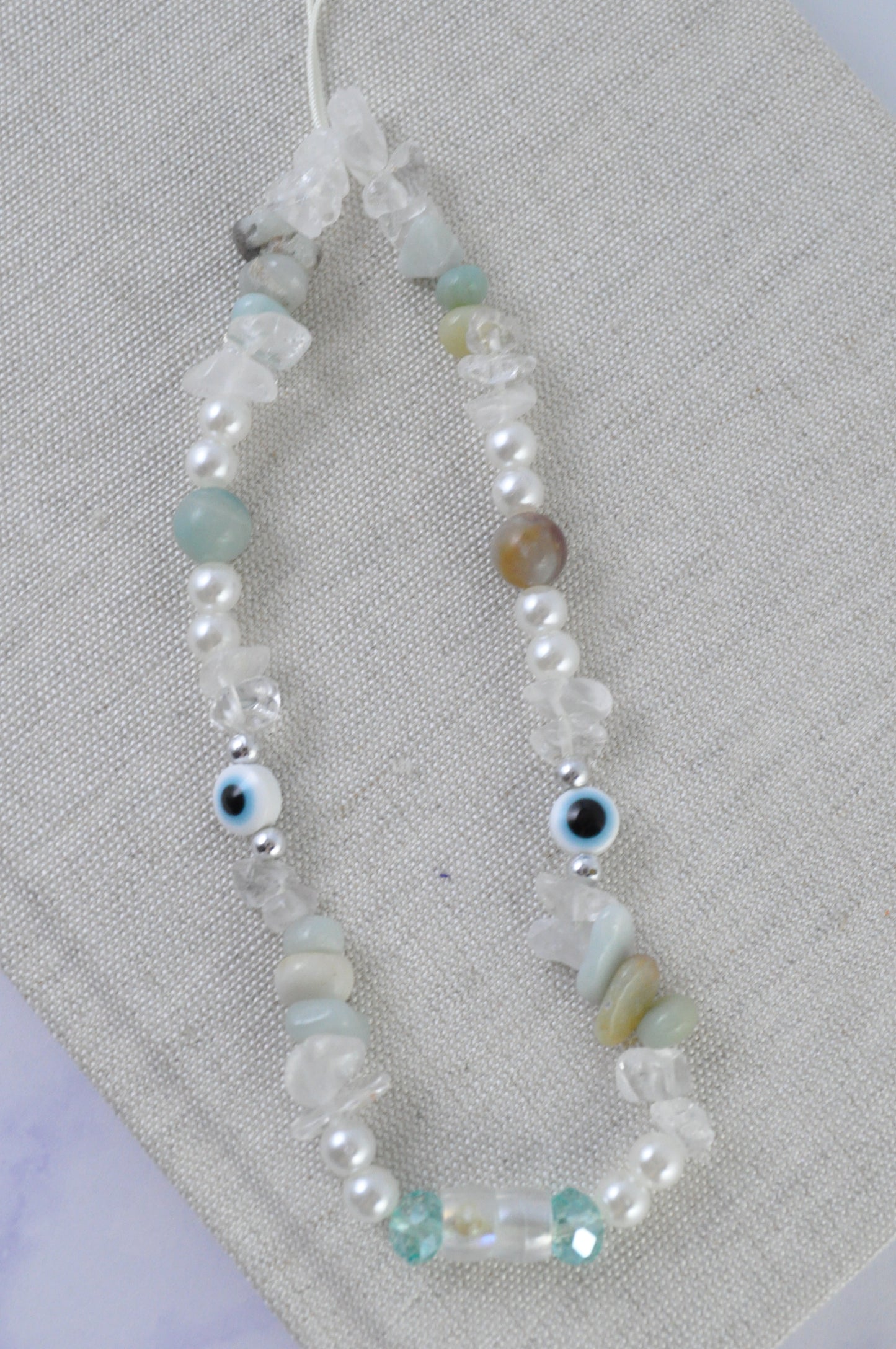 Rose Quartz & Amazonite Phone Charm