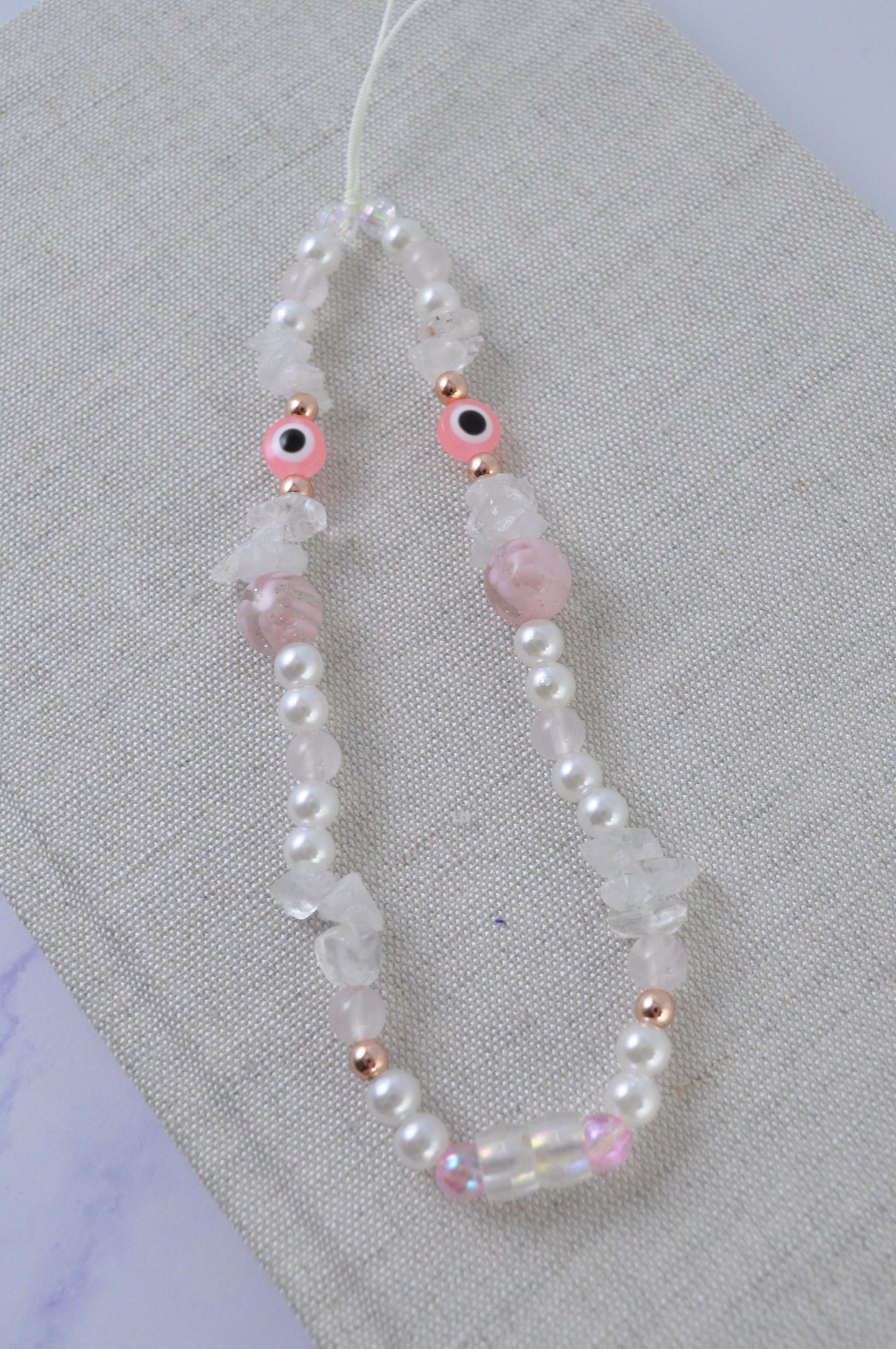 Rose Quartz & Amazonite Phone Charm