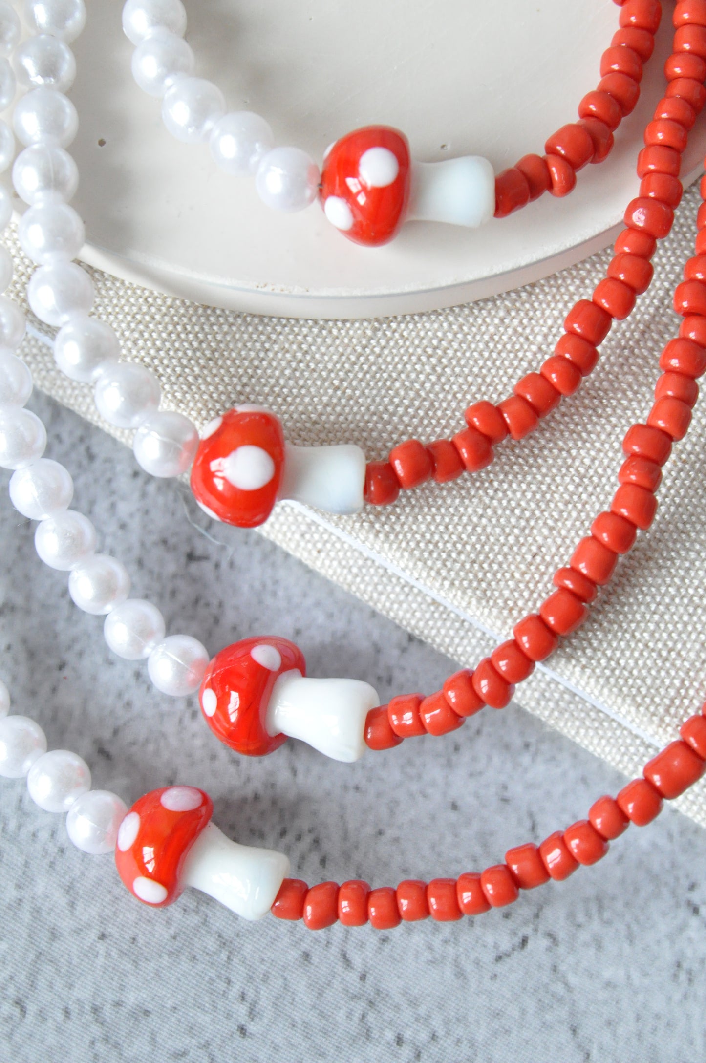 Lampwork Mushroom Necklace