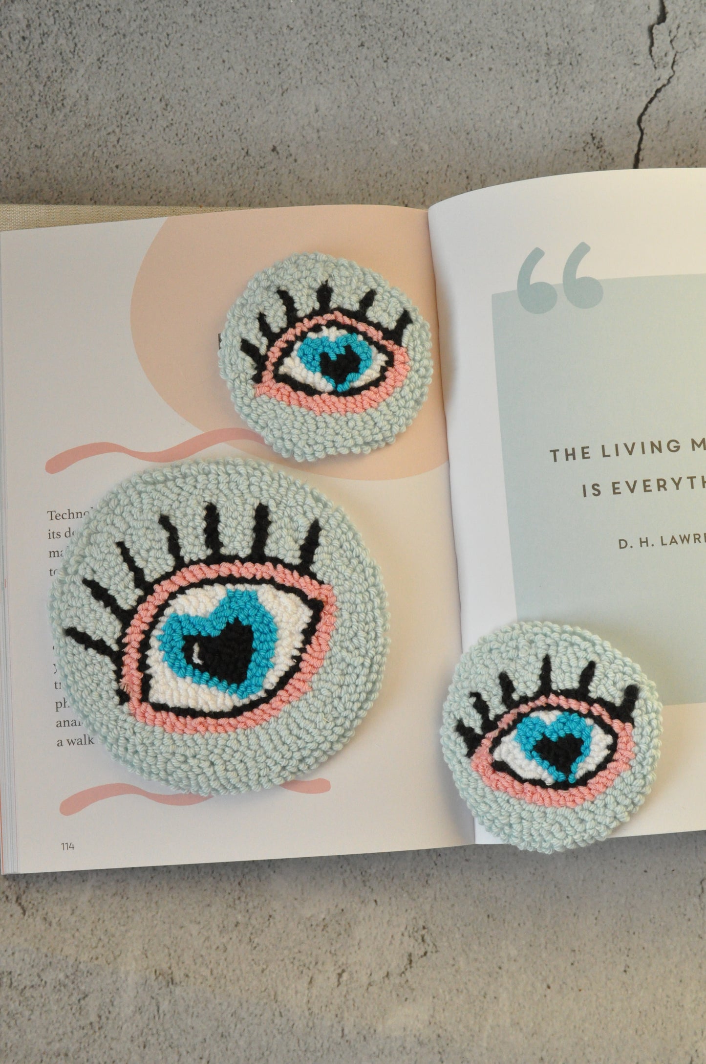 Baby Blue Evil Eye Mug Rugs