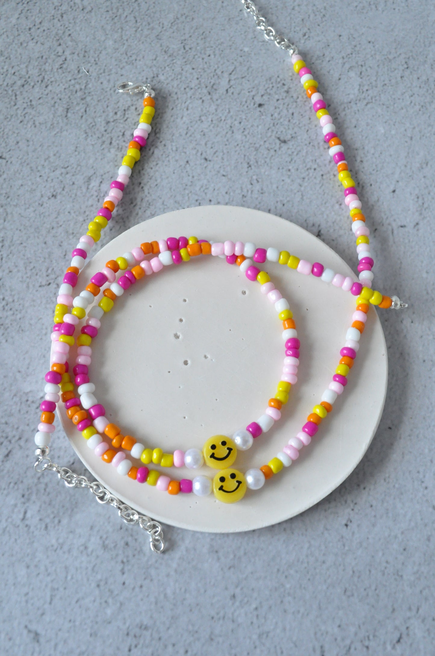 Colourful Smiley Bead Necklace