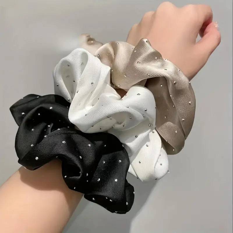 Shiny Large Elegant Rhinestone Hair Scrunchies