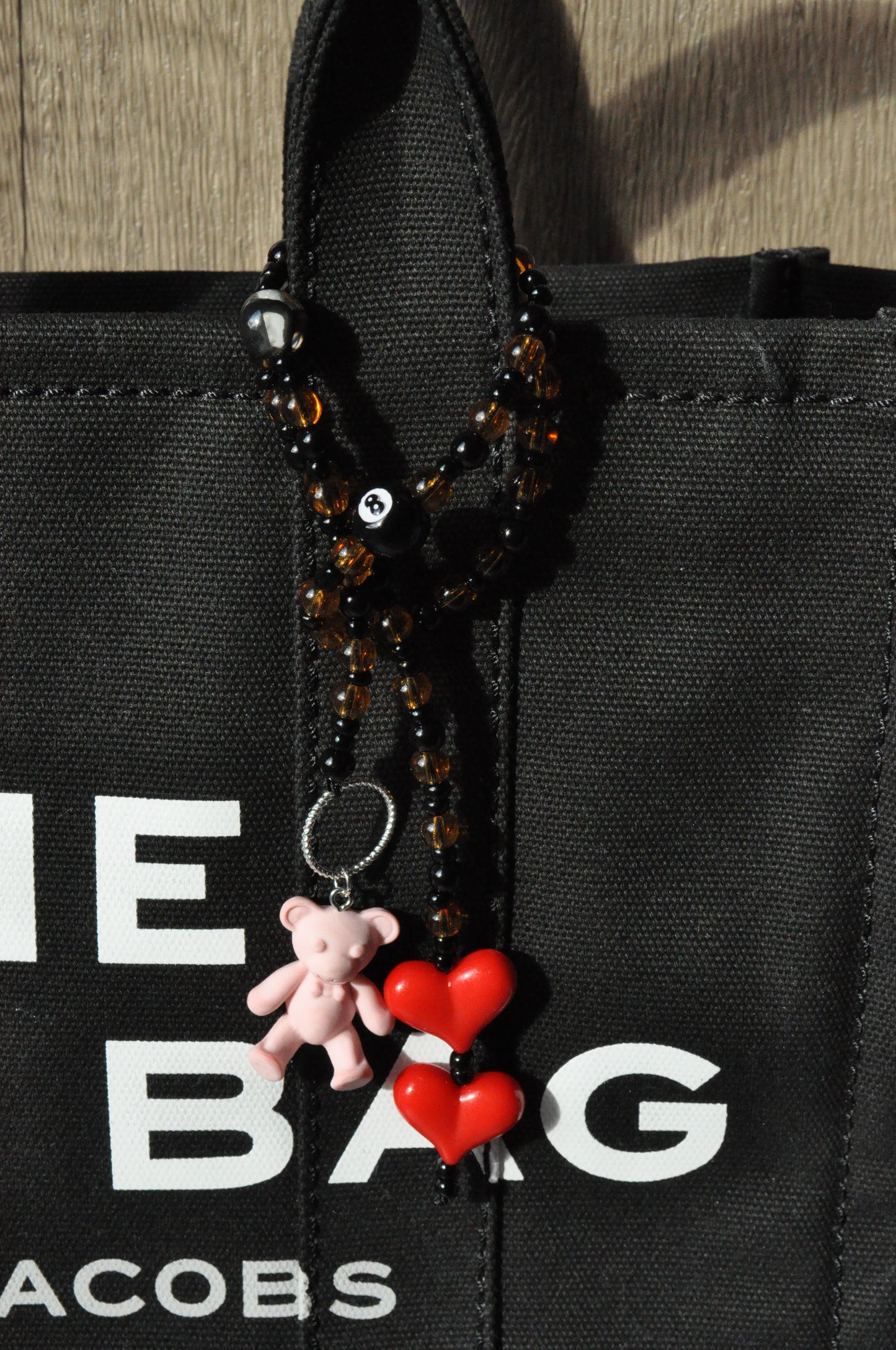 Personalised Teddy Bear Beaded Bag Charm