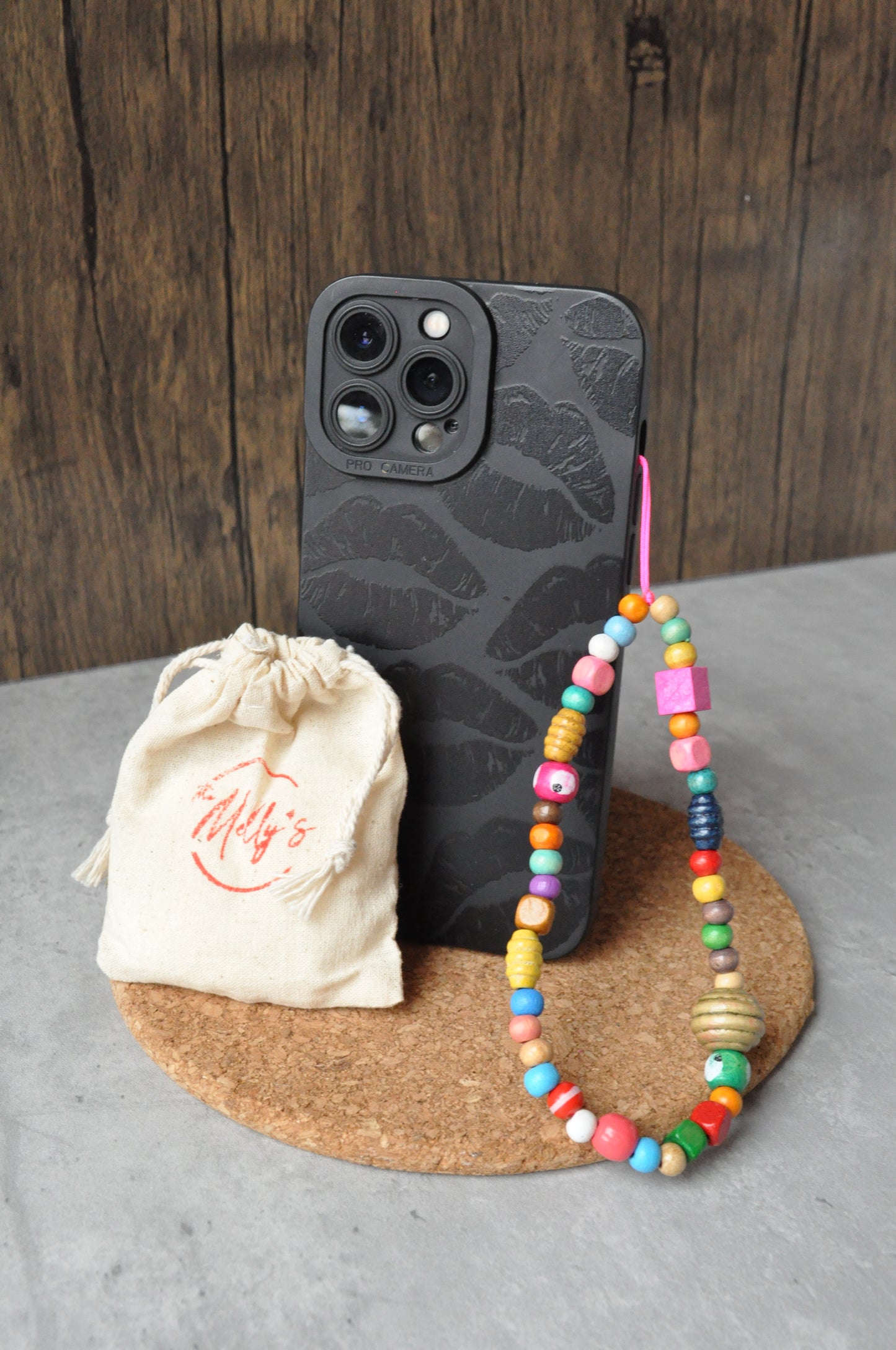 Personalised Wooden Phone Charm Strap