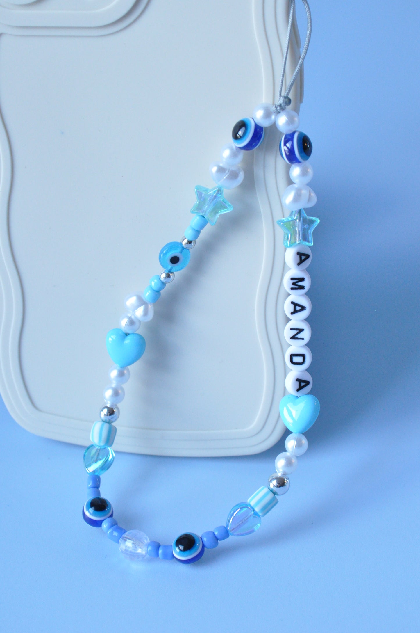 Evil Eye Pearl Beaded Phone Charm