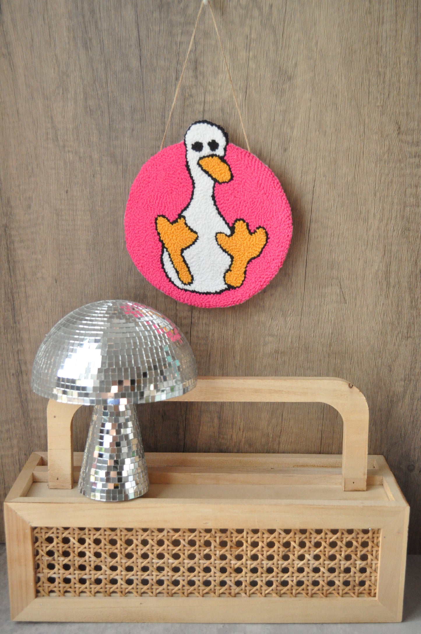 Quirky Cartoon Duck Punch Needle Wall Art