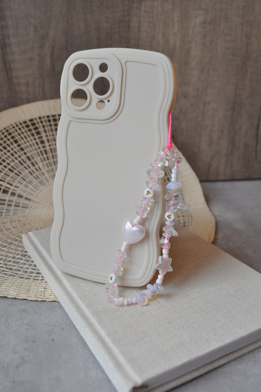 Pink Aesthetic Phone Charm Cute Beaded Custom Cellphone Strap Personalized  Phone Chain Lanyard 